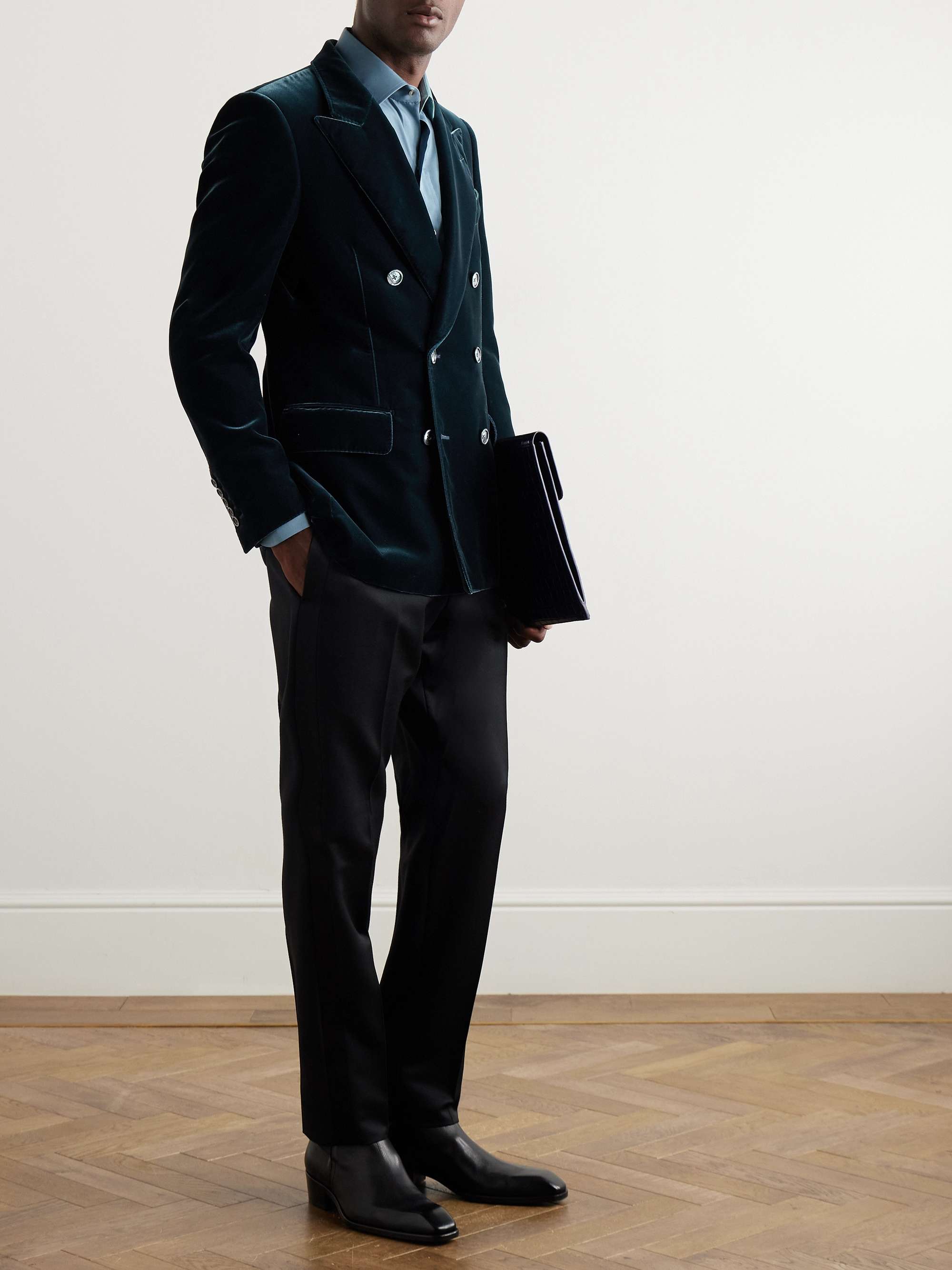 Dyylan Double-Breasted Velvet Tuxedo Jacket view