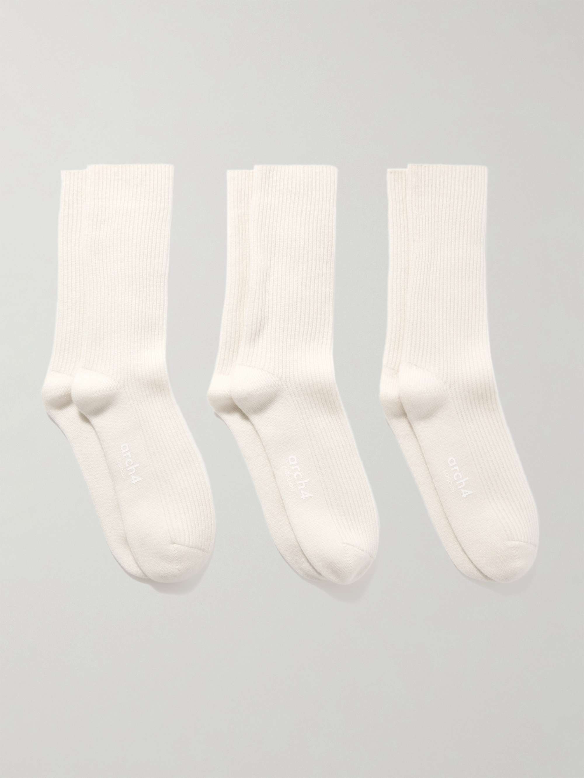 Lucia set of three ribbed cashmere socks view