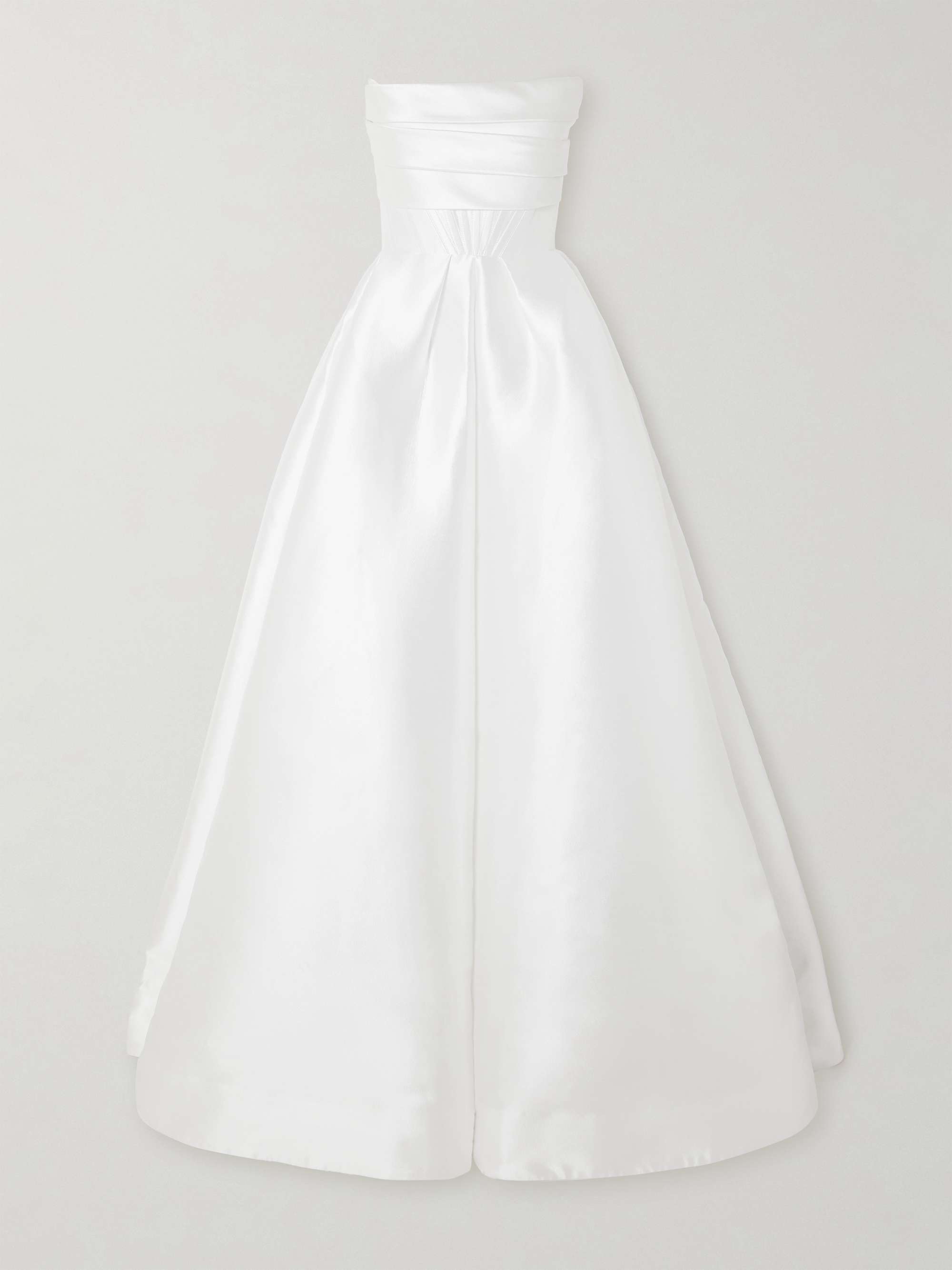 Isobel strapless draped satin-faille gown view