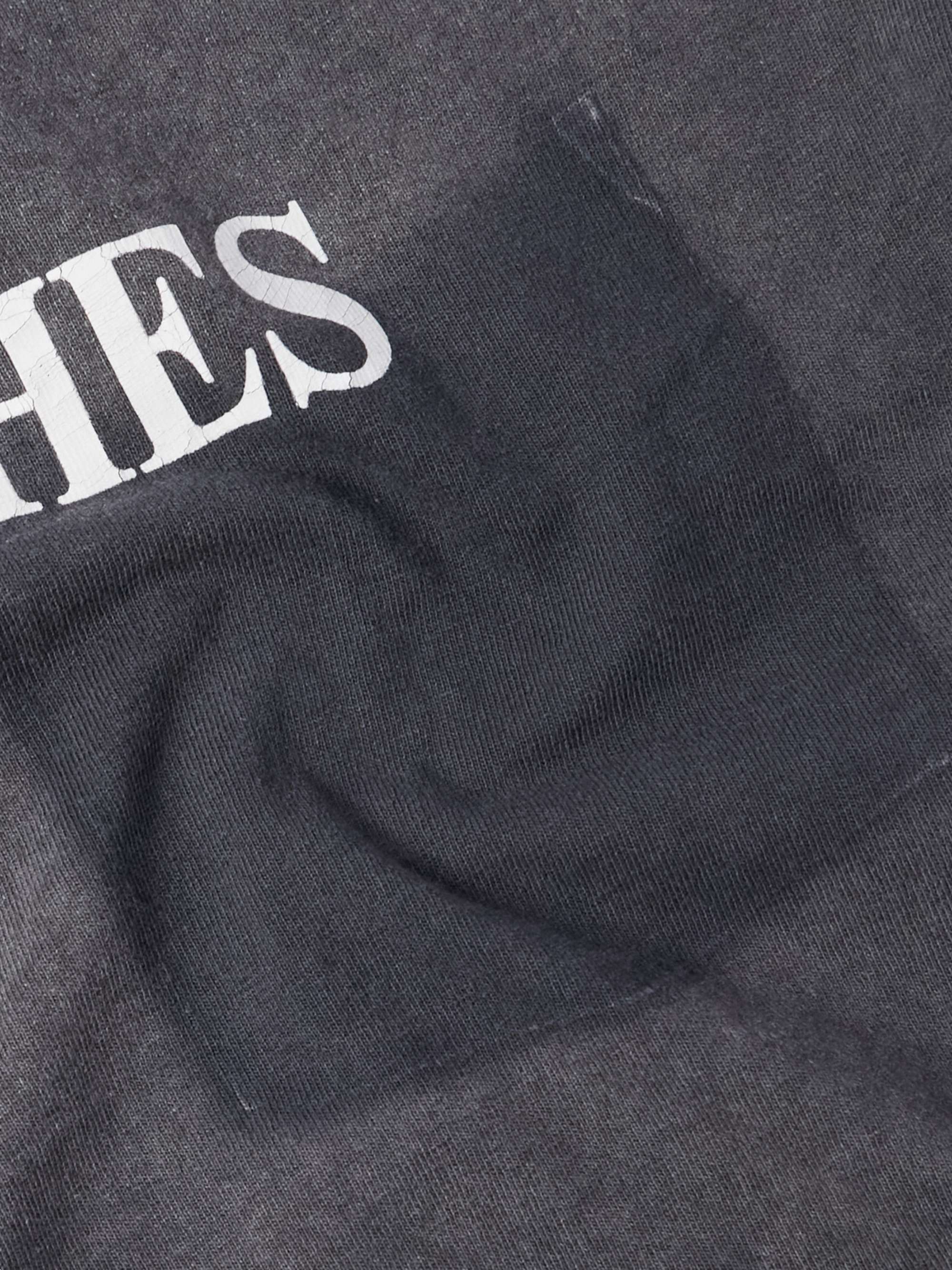 Logo-Print Distressed Cotton-Jersey T-Shirt view