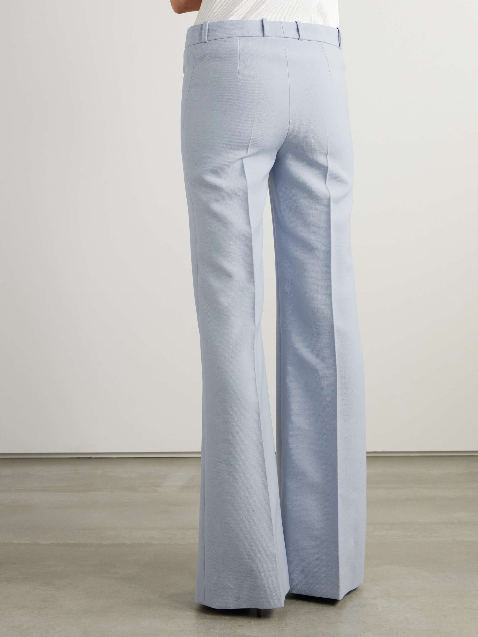 Wool grain de poudre flared pants view