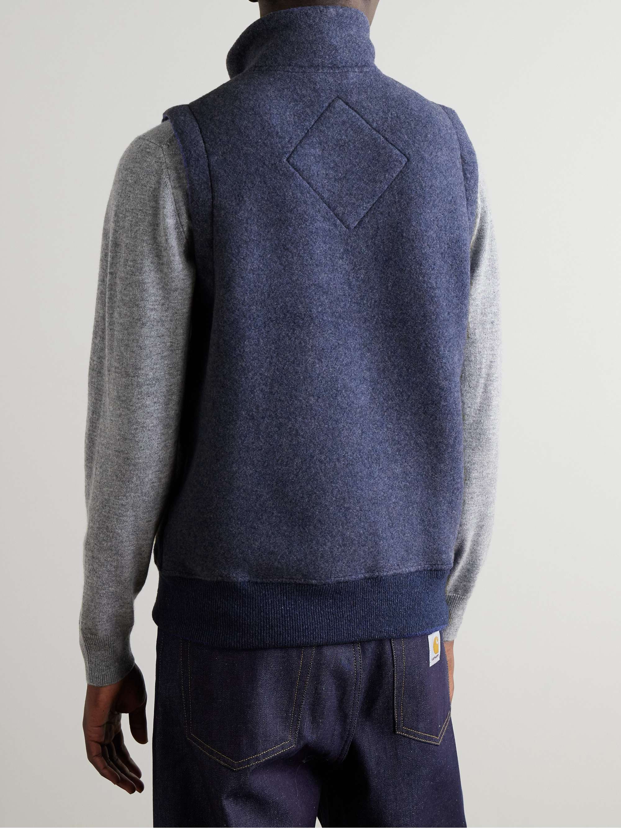 Mersey Logo-Appliquéd Wool-Blend Fleece Gilet view