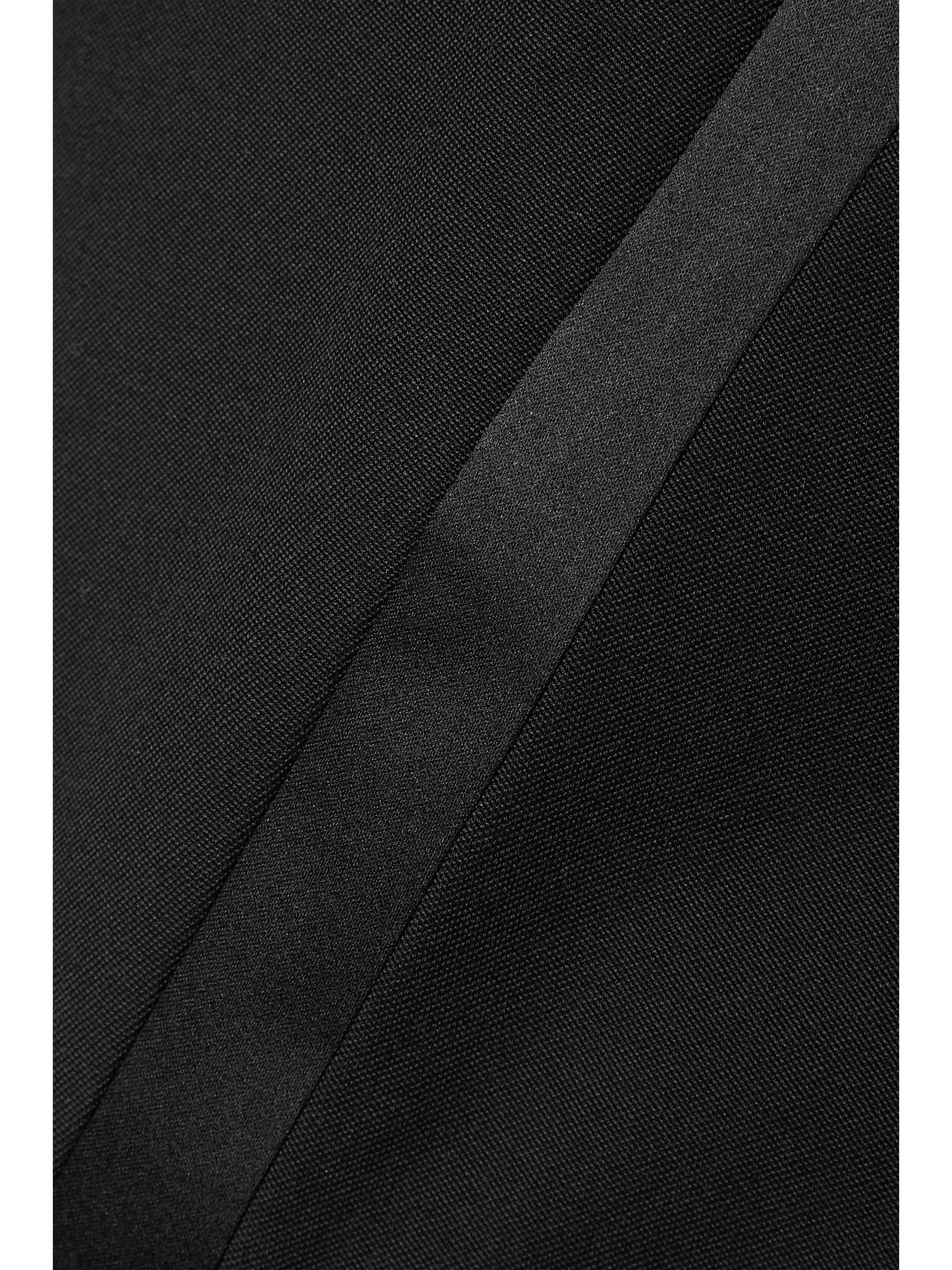 Satin-trimmed grain de poudre wool straight-leg pants view