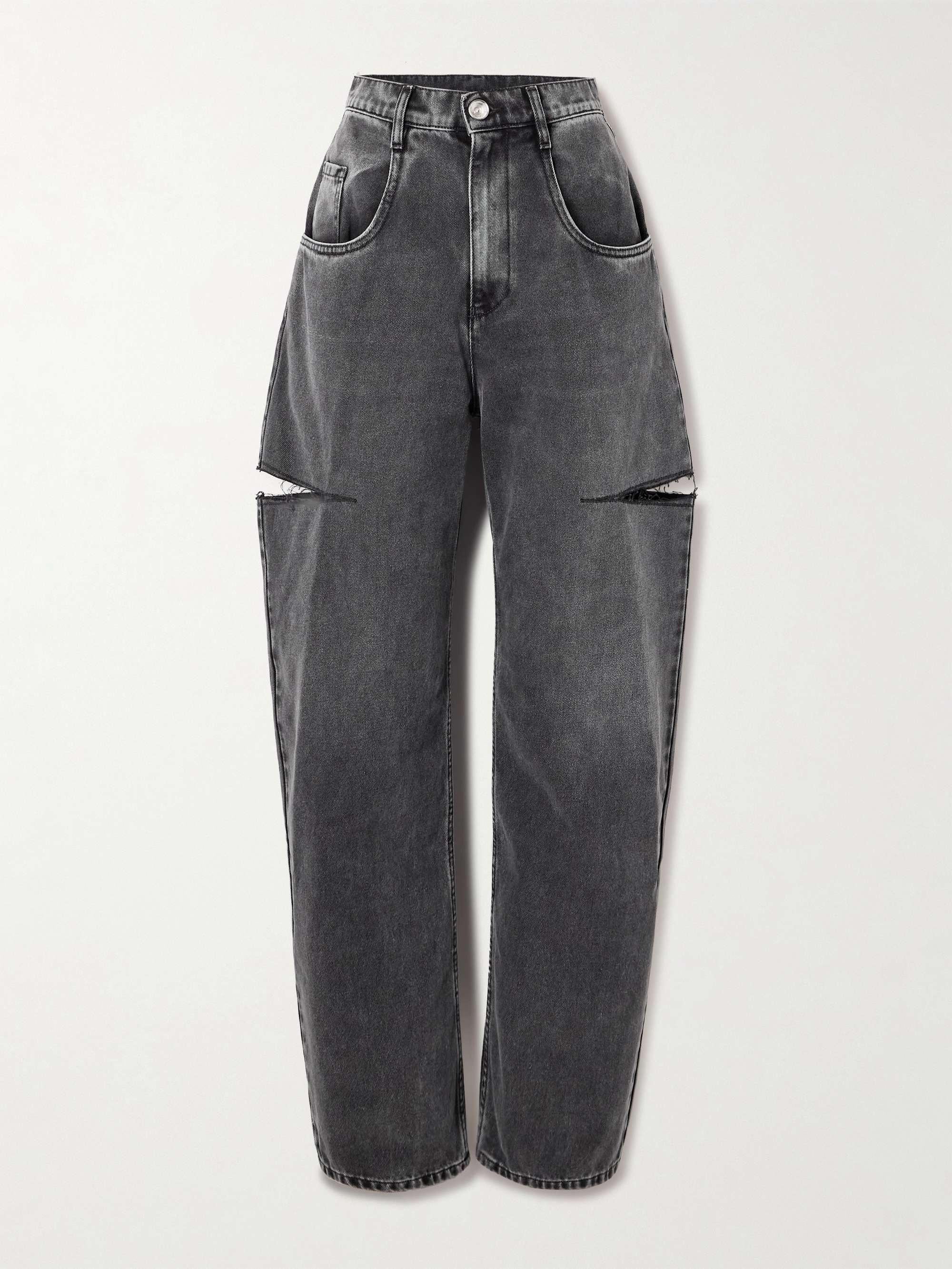 Cutout high-rise wide-leg jeans view