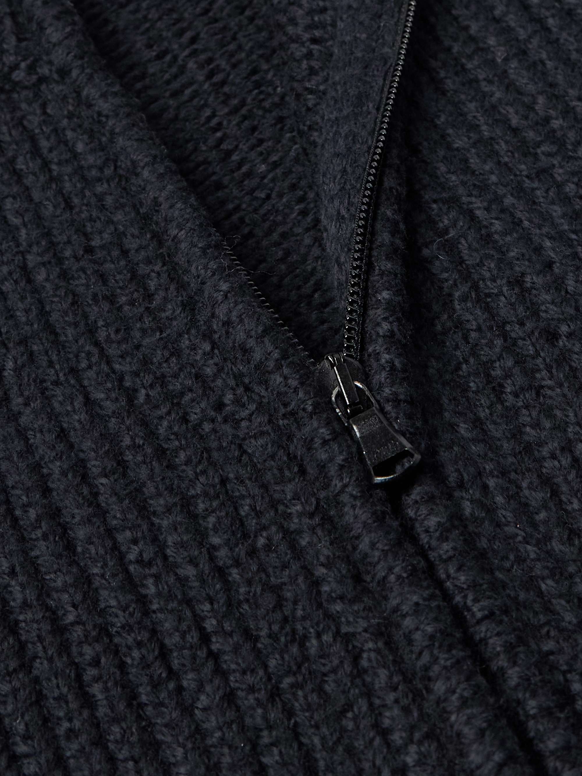 Ribbed Cotton-Blend Zip-Up Sweater view