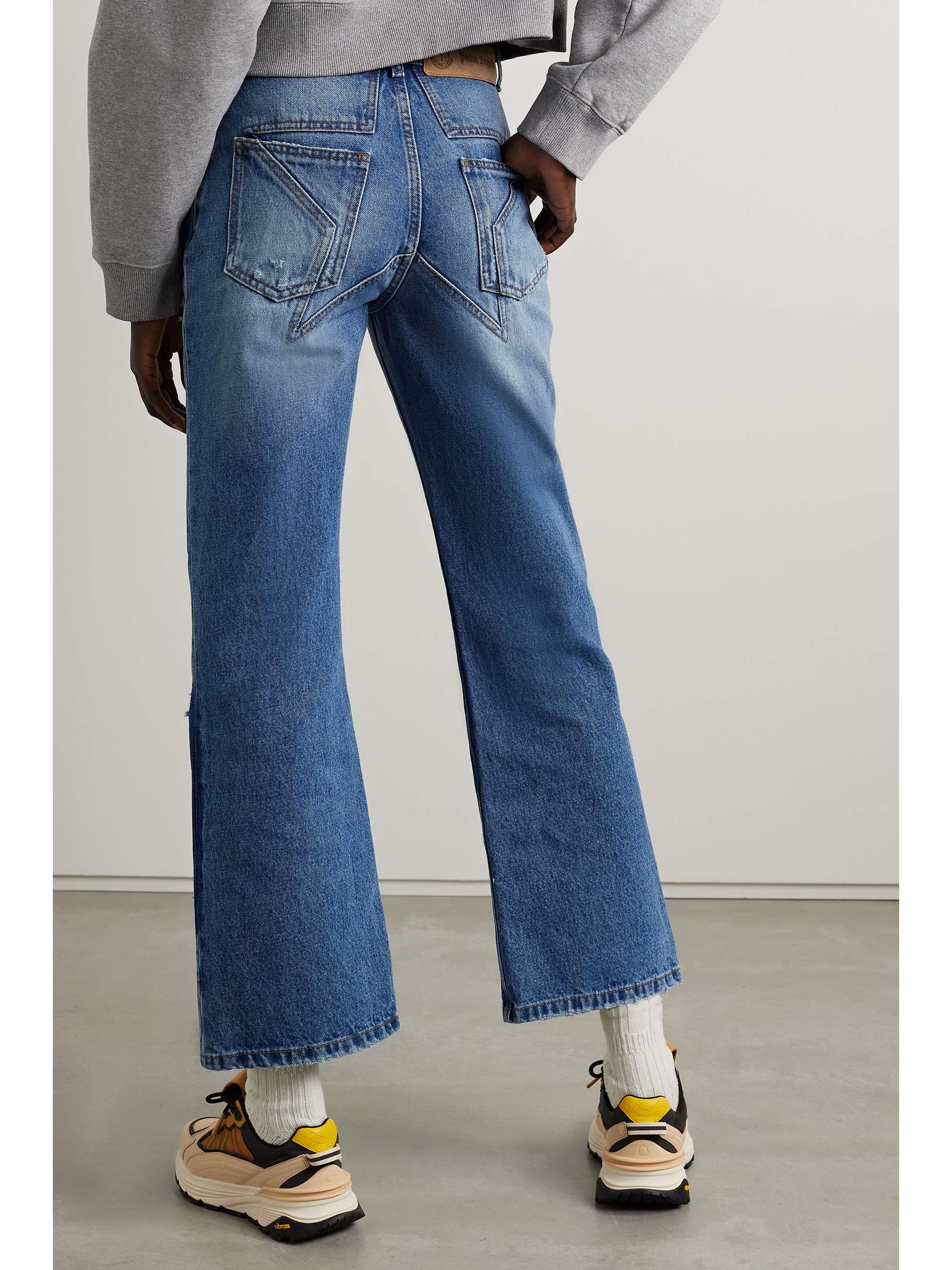 + 8 Palm Angels distressed high-rise straight-leg jeans view