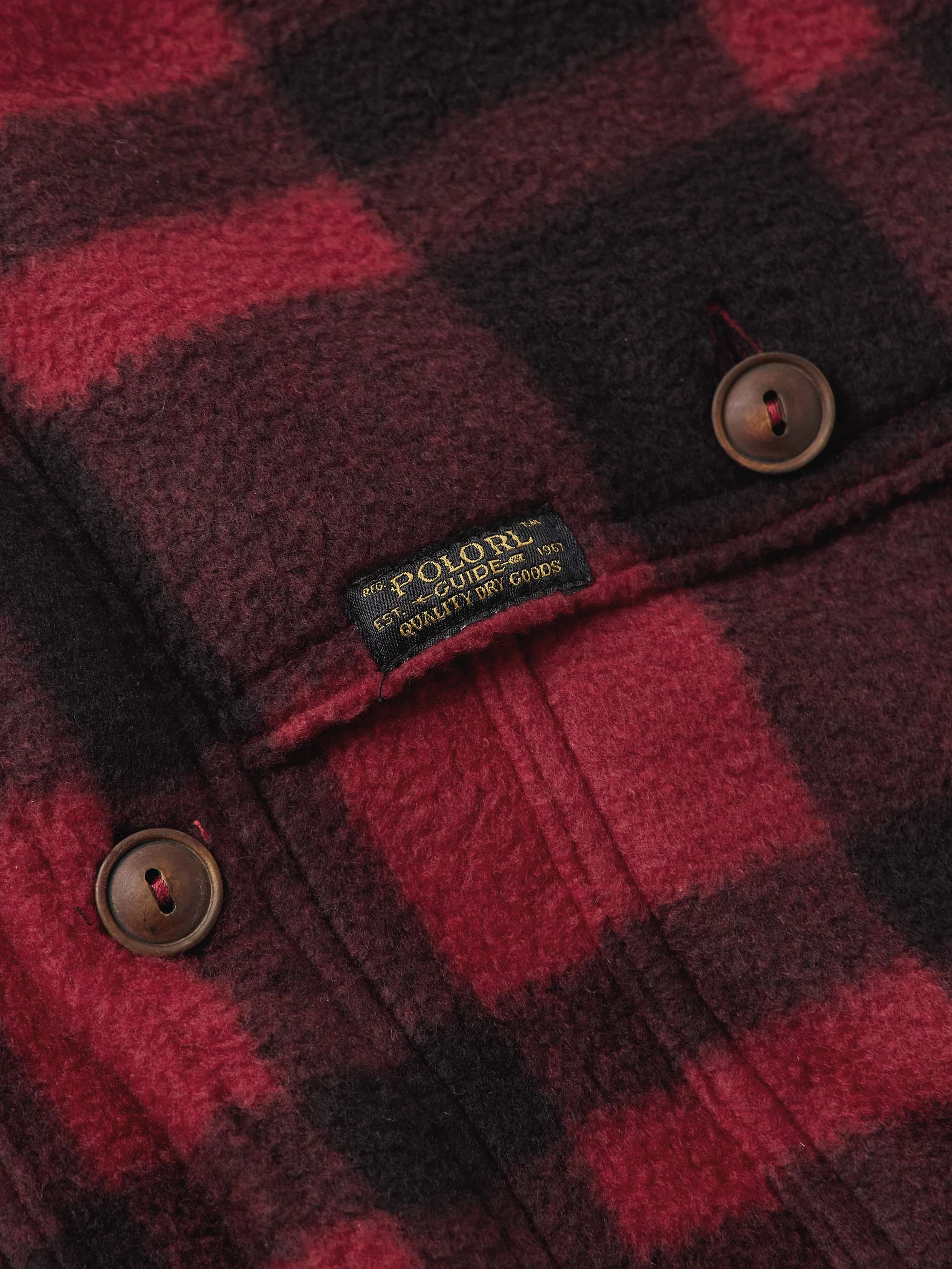 Polo Country Checked Padded Recycled-Fleece Overshirt view