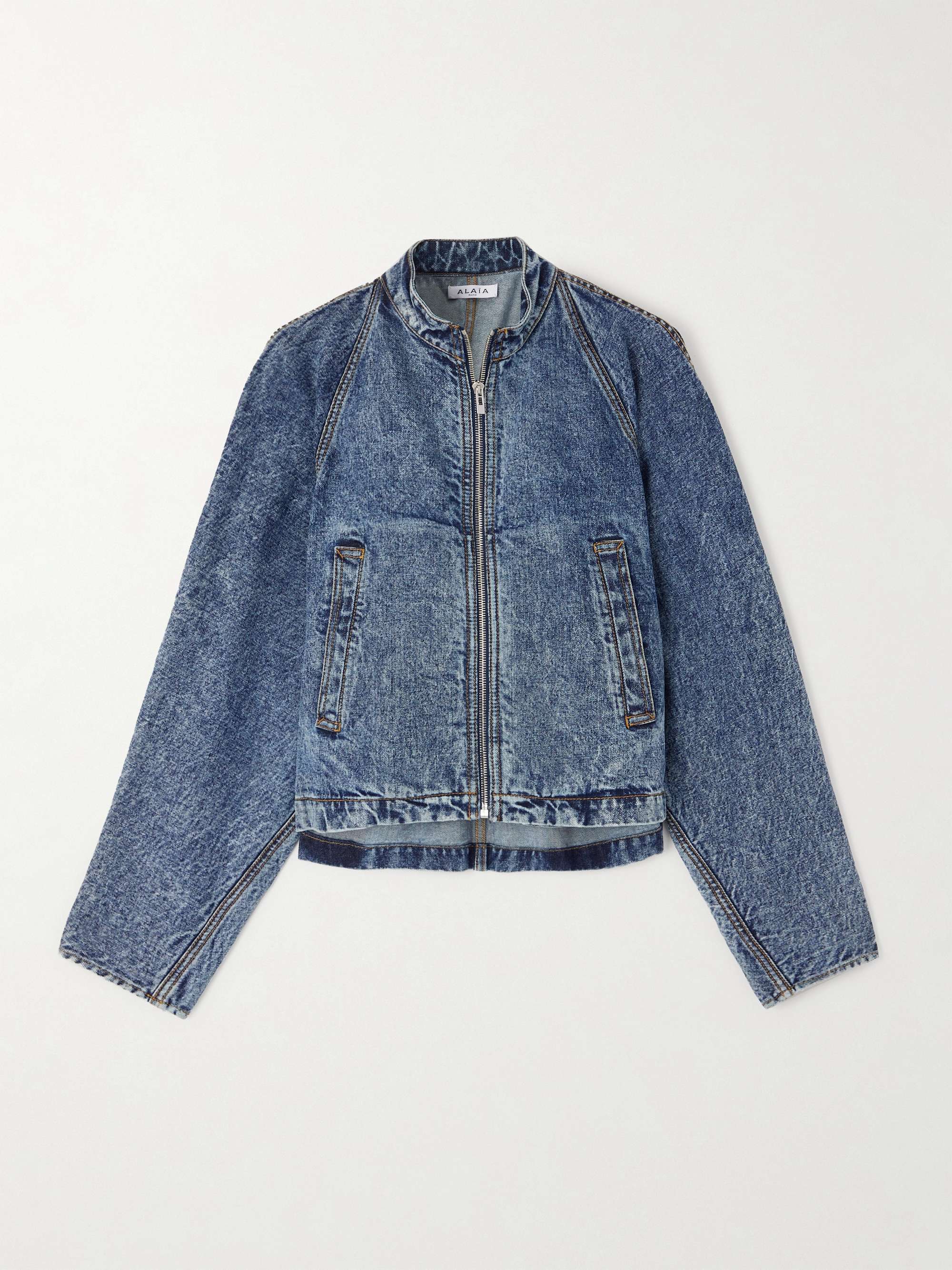 Paneled denim jacket view