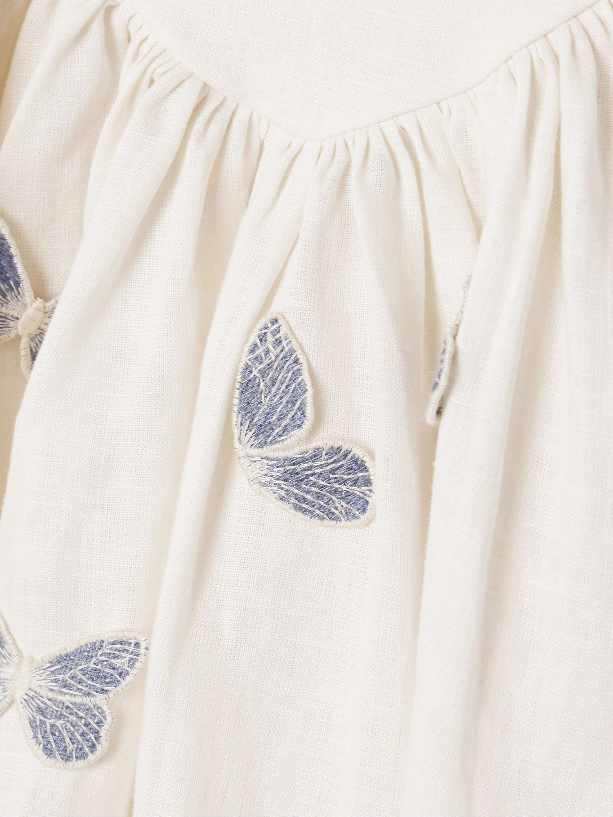 Pluma Lymanopoda appliquéd gathered linen mini dress view