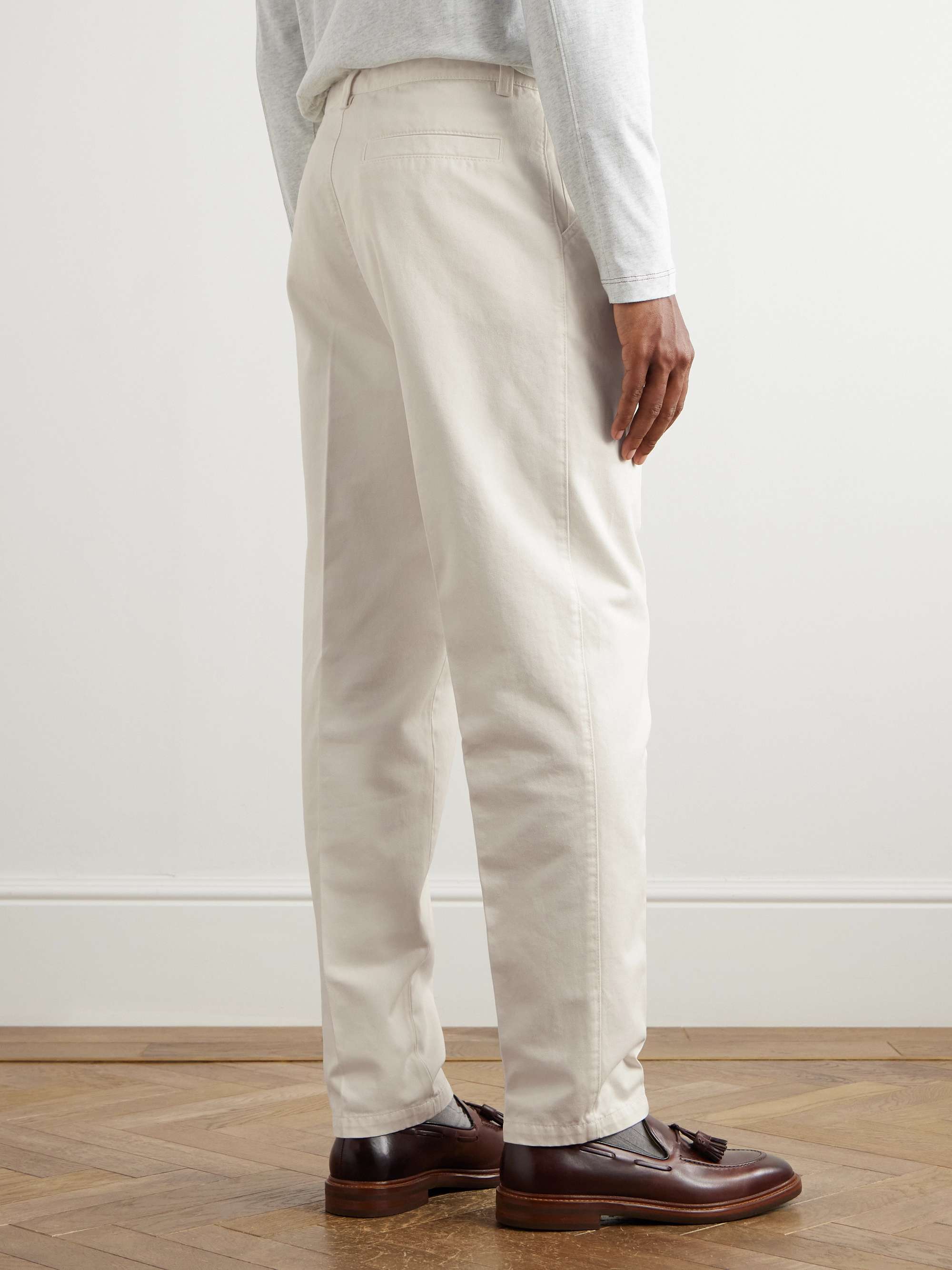 Straight-Leg Cotton-Gabardine Trousers view
