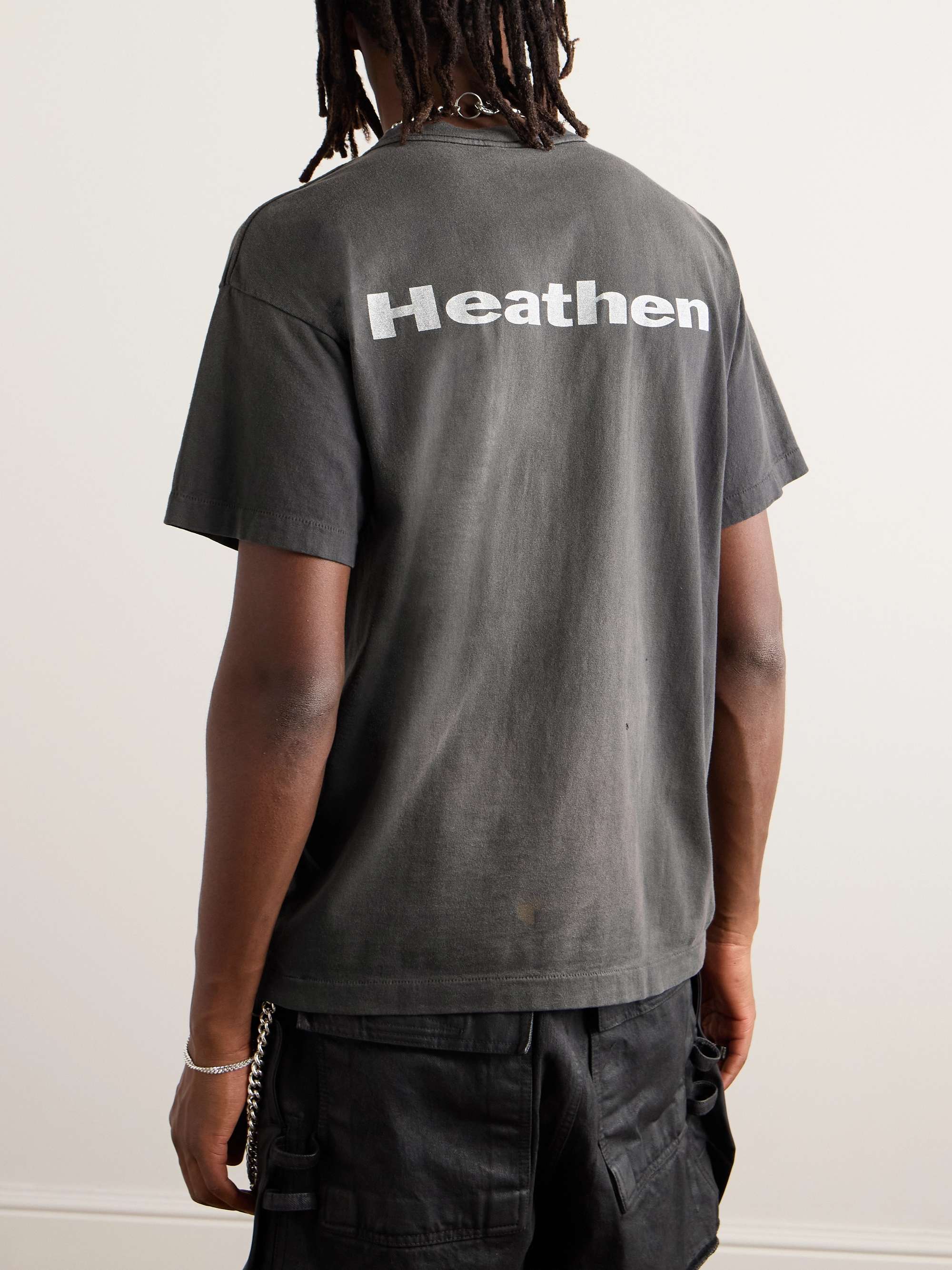 Dead Heathen Printed Distressed Cotton-Jersey T-Shirt view
