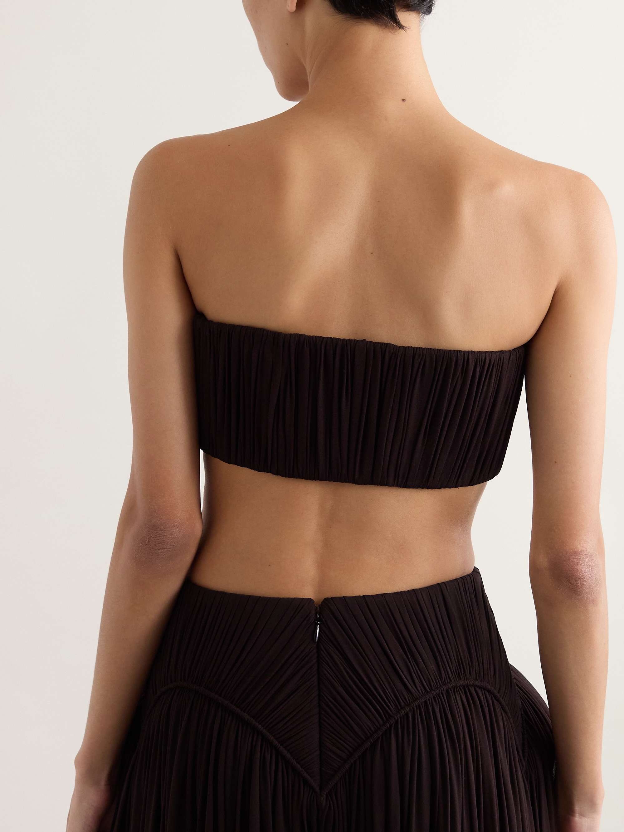 Pleated crepe bandeau bra view