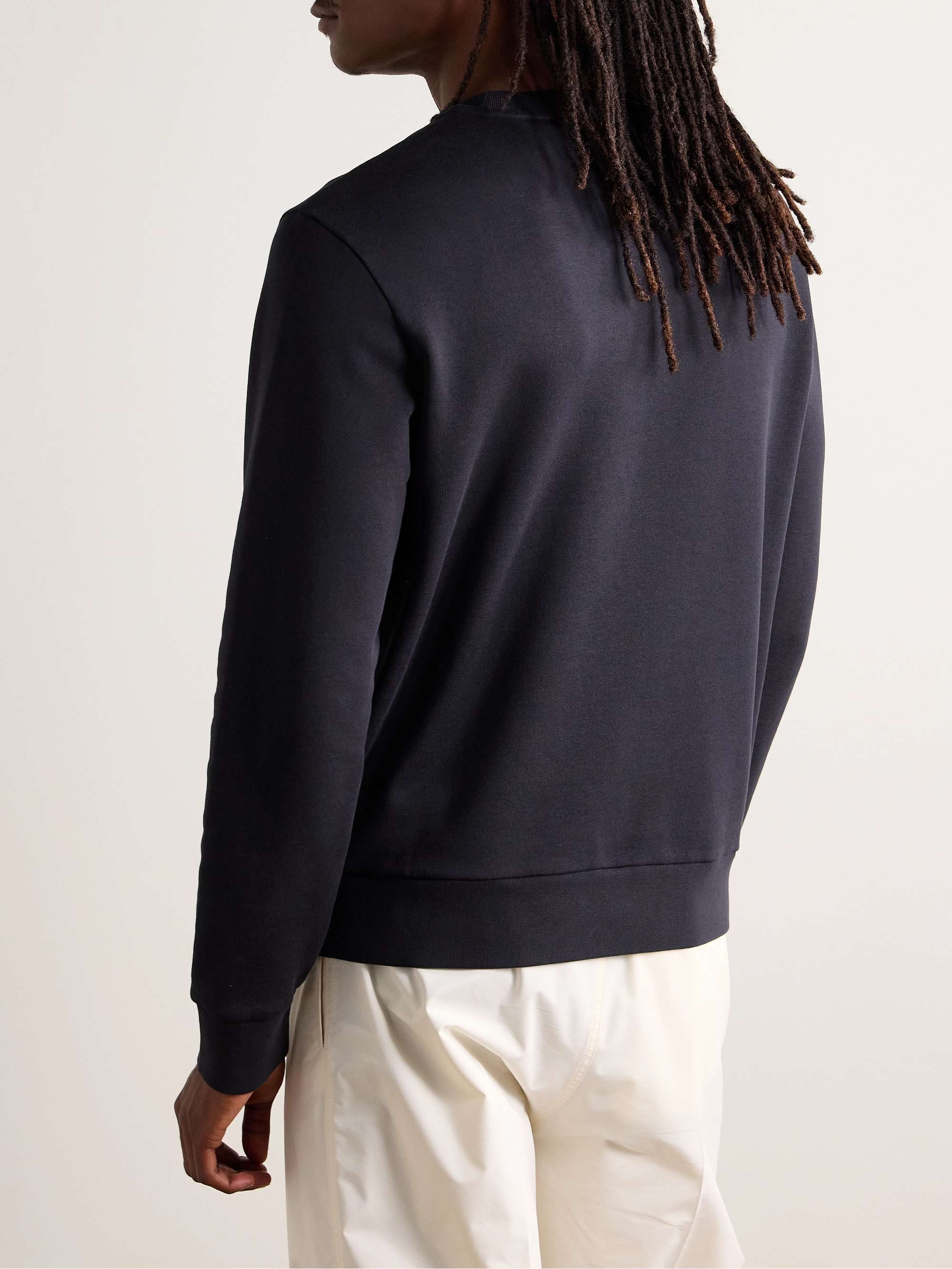 Appliquéd Logo-Flocked Cotton-Jersey Sweatshirt view
