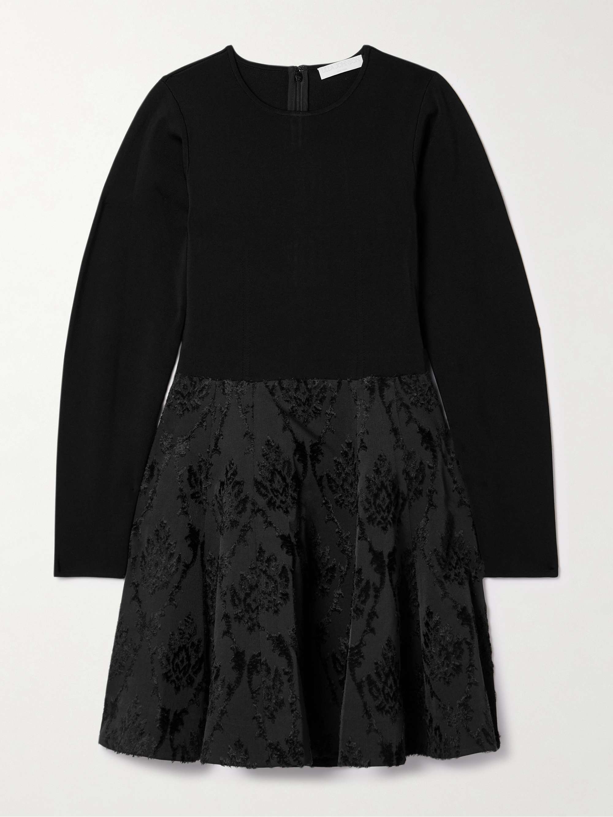 Cara stretch-knit and fil coupé mini dress view