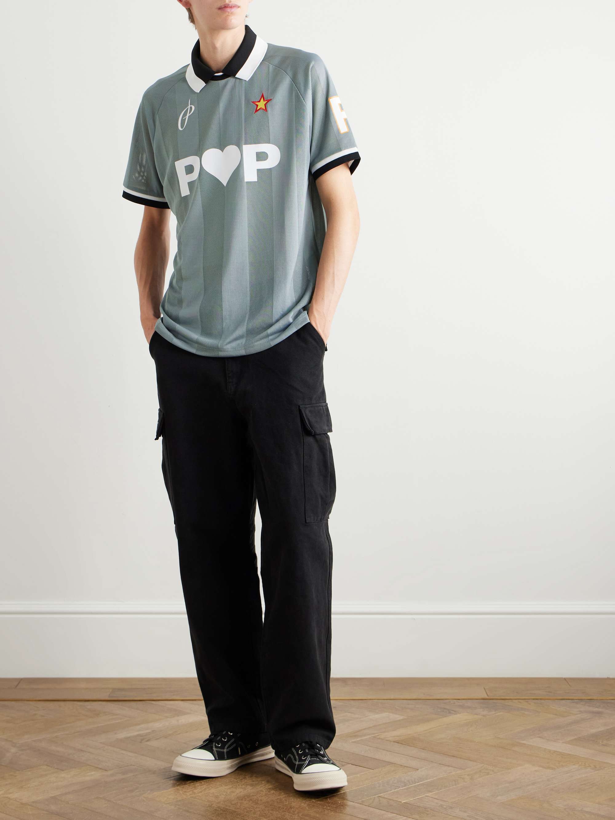 Sportif Logo-Detailed Appliquéd Mesh and Jersey T-Shirt view