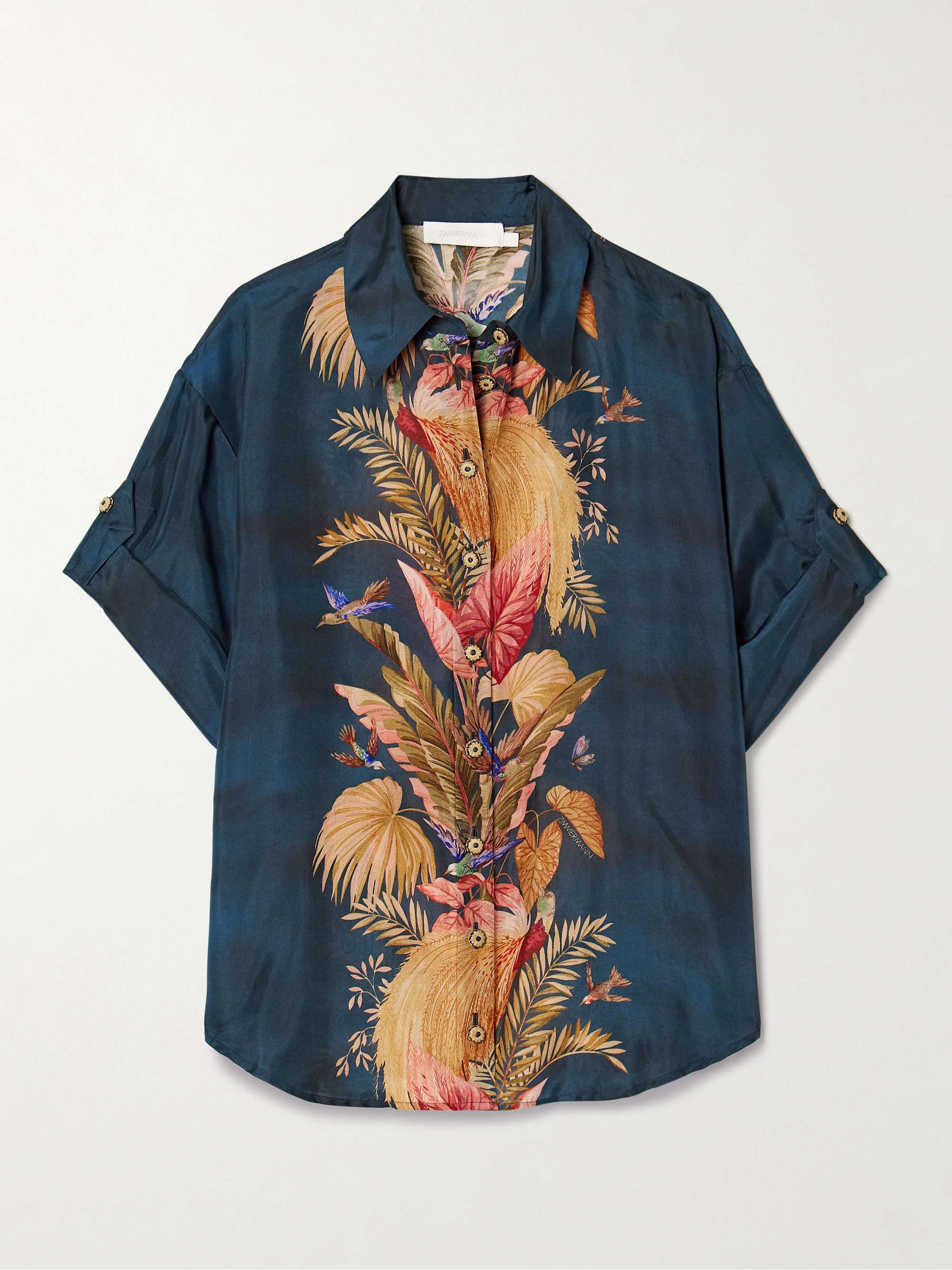 Ascension printed silk-satin shirt view