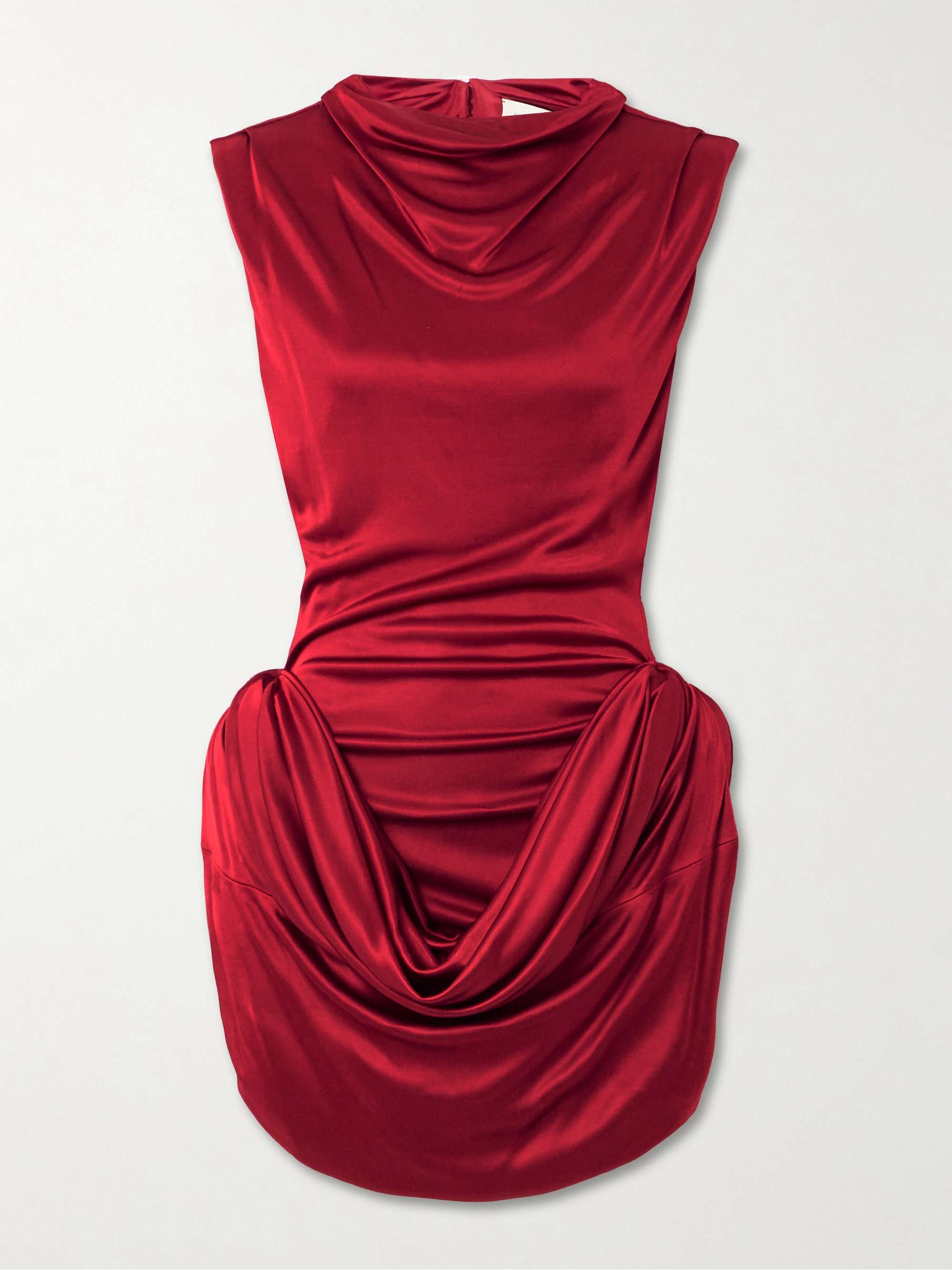 Draped satin-jersey mini dress view