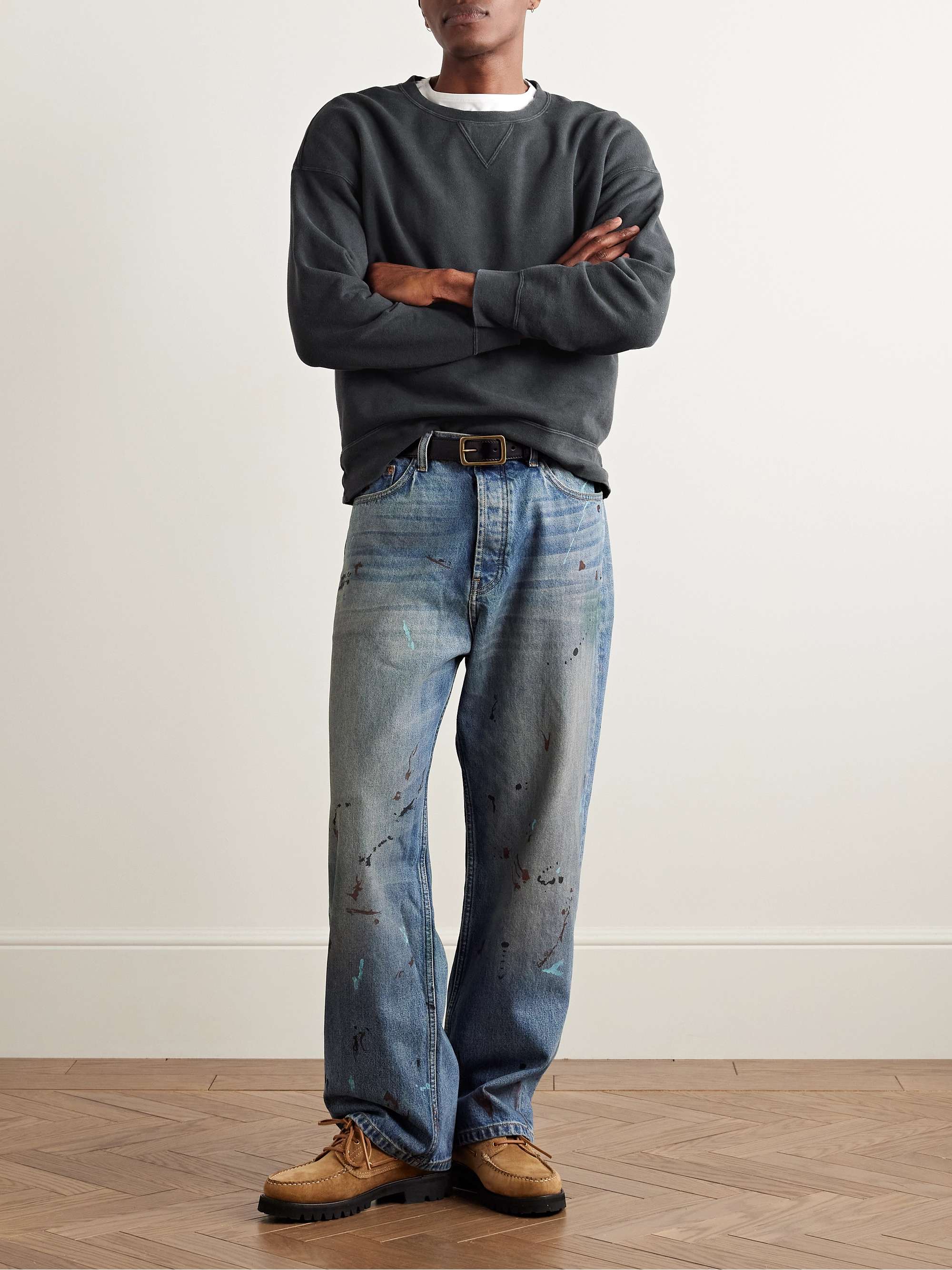 Jumbo SB Garment-Dyed Cotton and Nylon-Blend Jersey Sweatshirt view