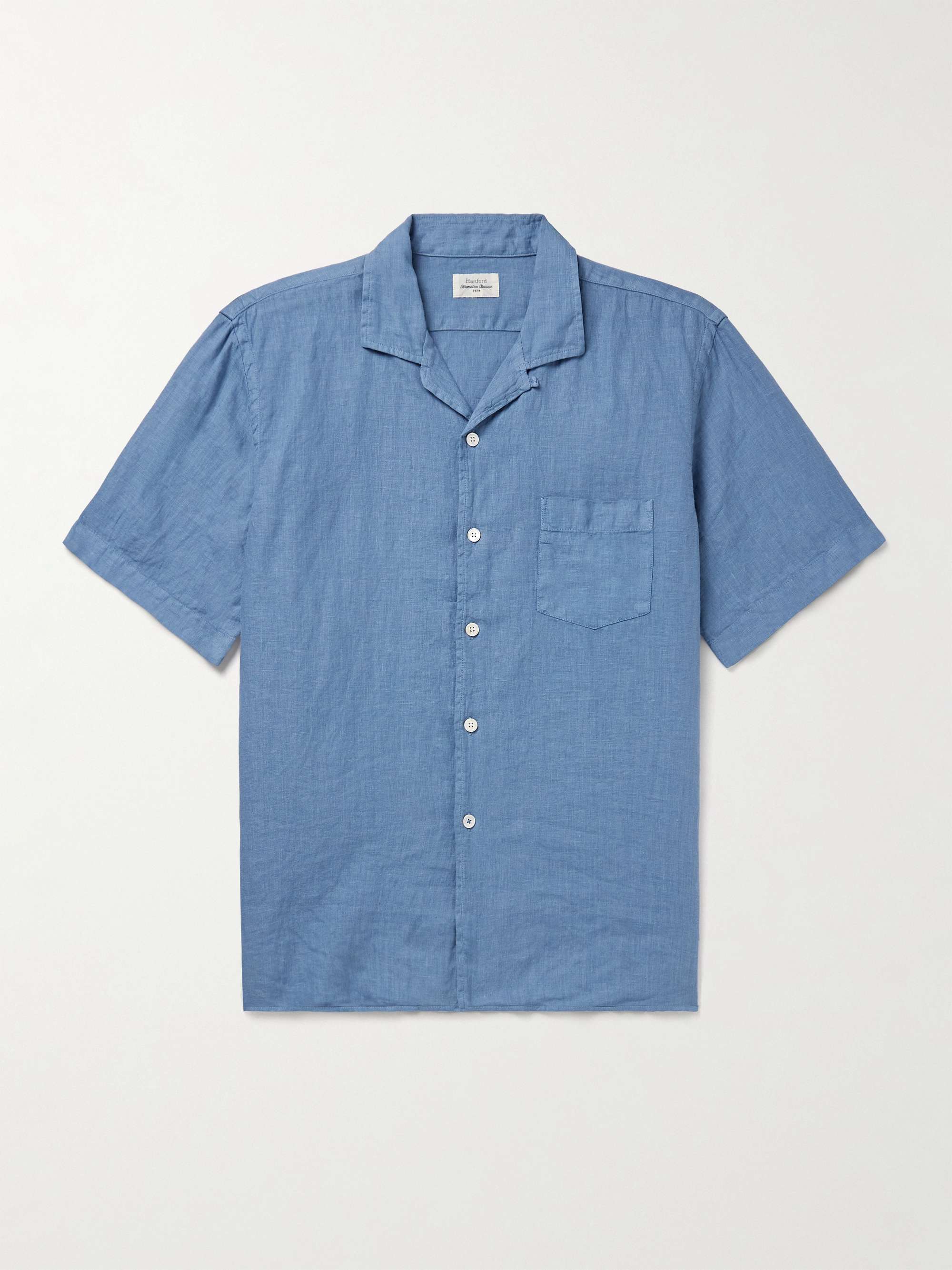 Palm Mc Pat Convertible-Collar Linen Shirt view