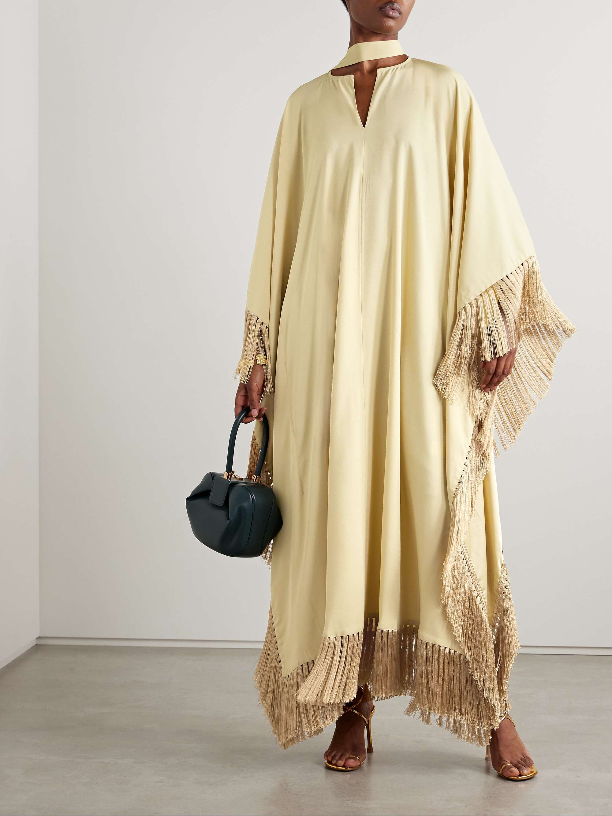 Mrs Ross fringed crepe kaftan view