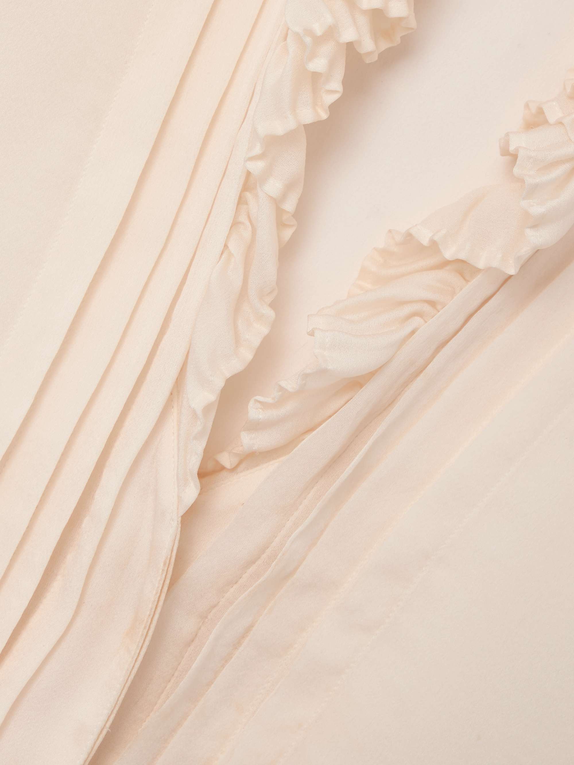 Ruffled pintucked silk-georgette blouse view