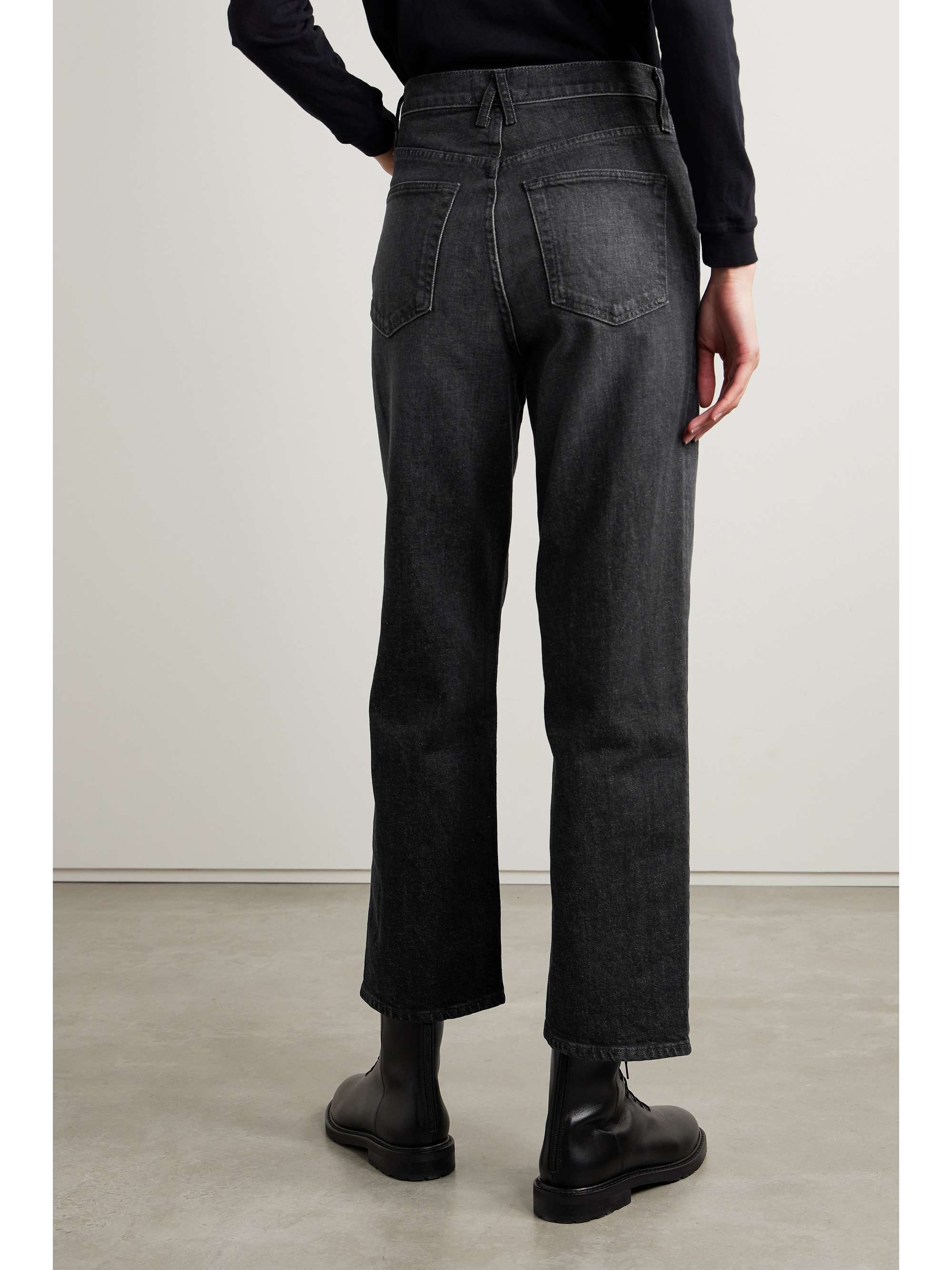 + NET SUSTAIN London cropped high-rise straight-leg organic jeans view