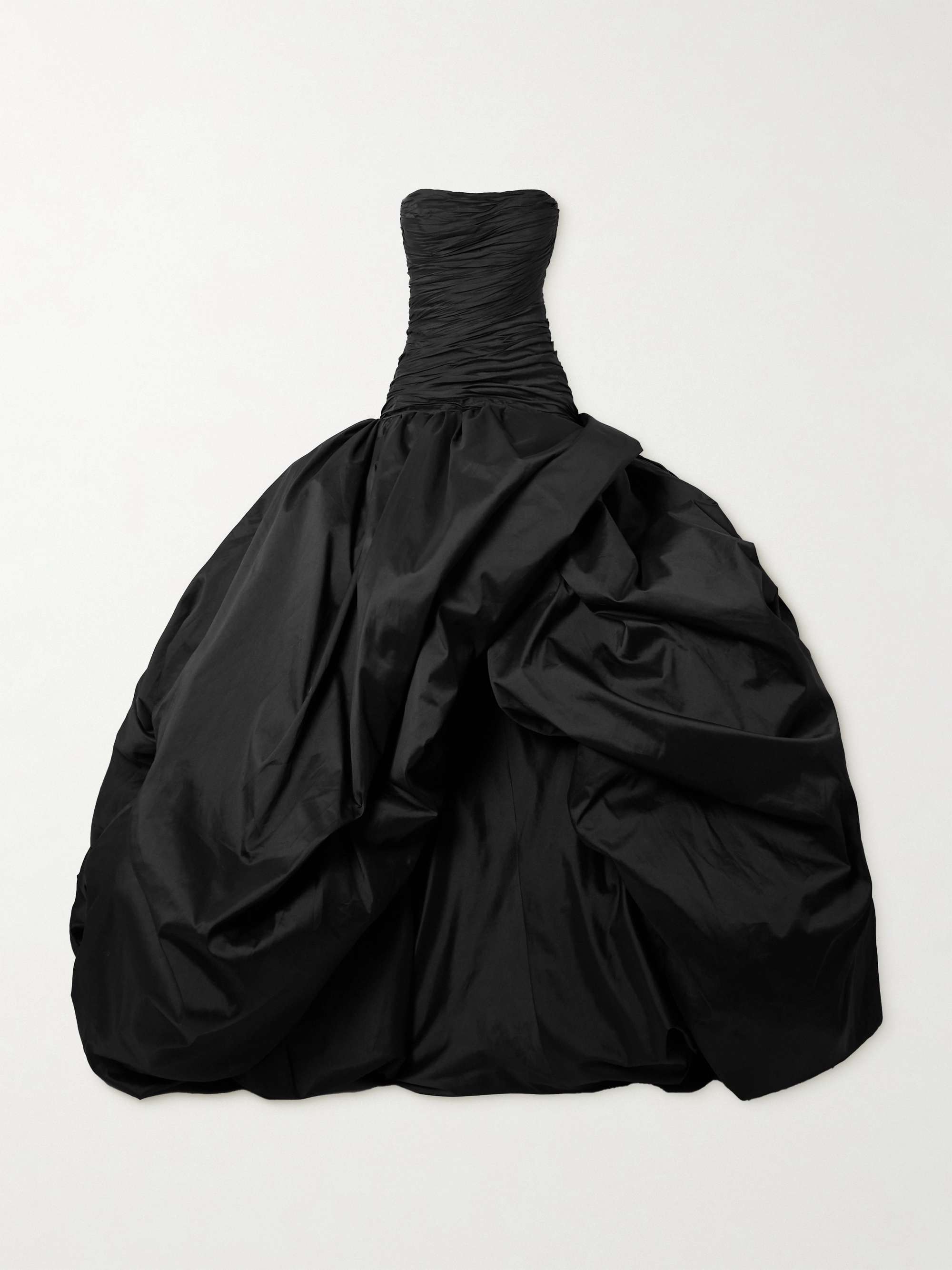 Strapless plissé-taffeta gown view