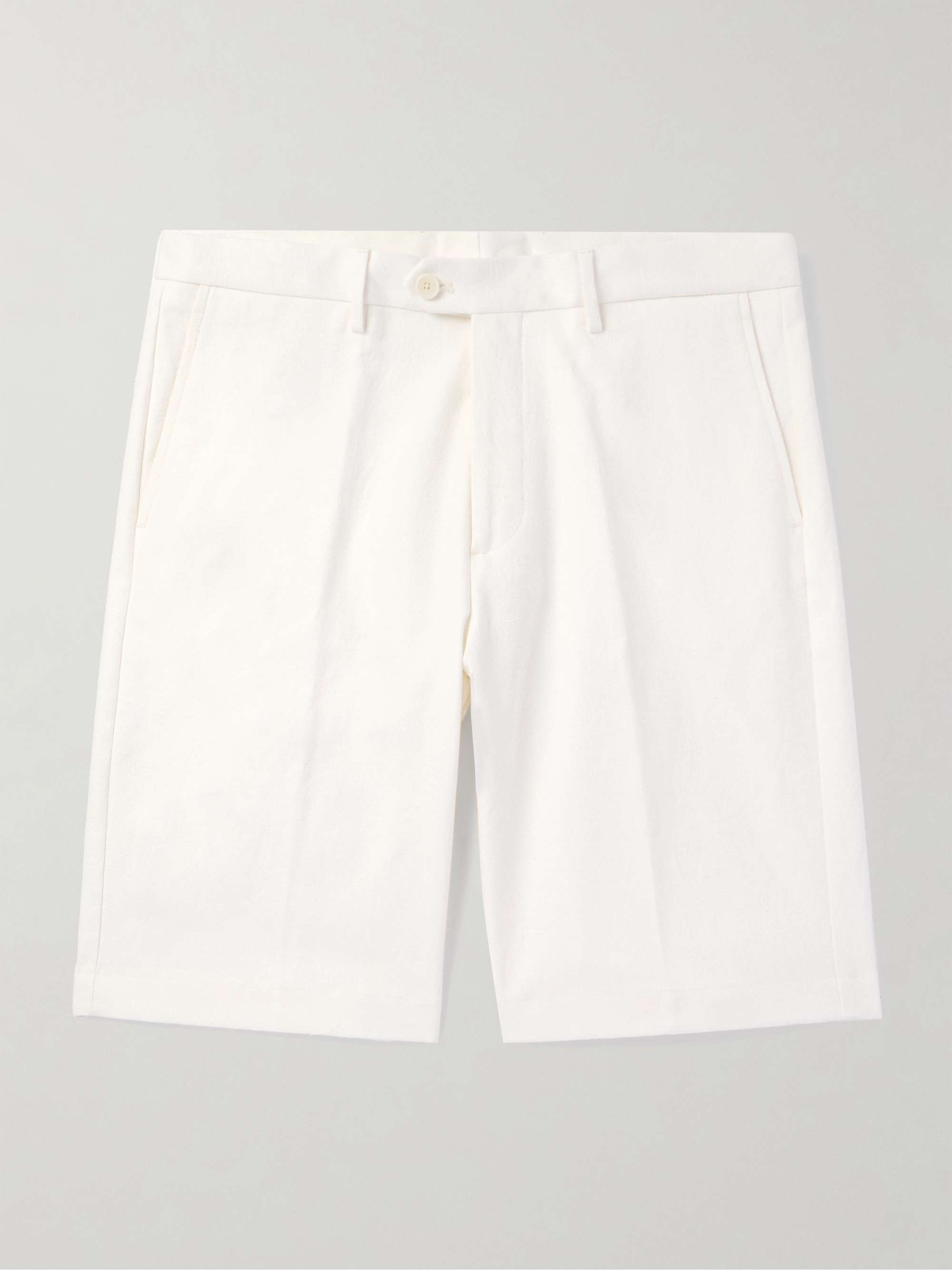 Straight-Leg Paisley-Jacquard Denim Shorts view