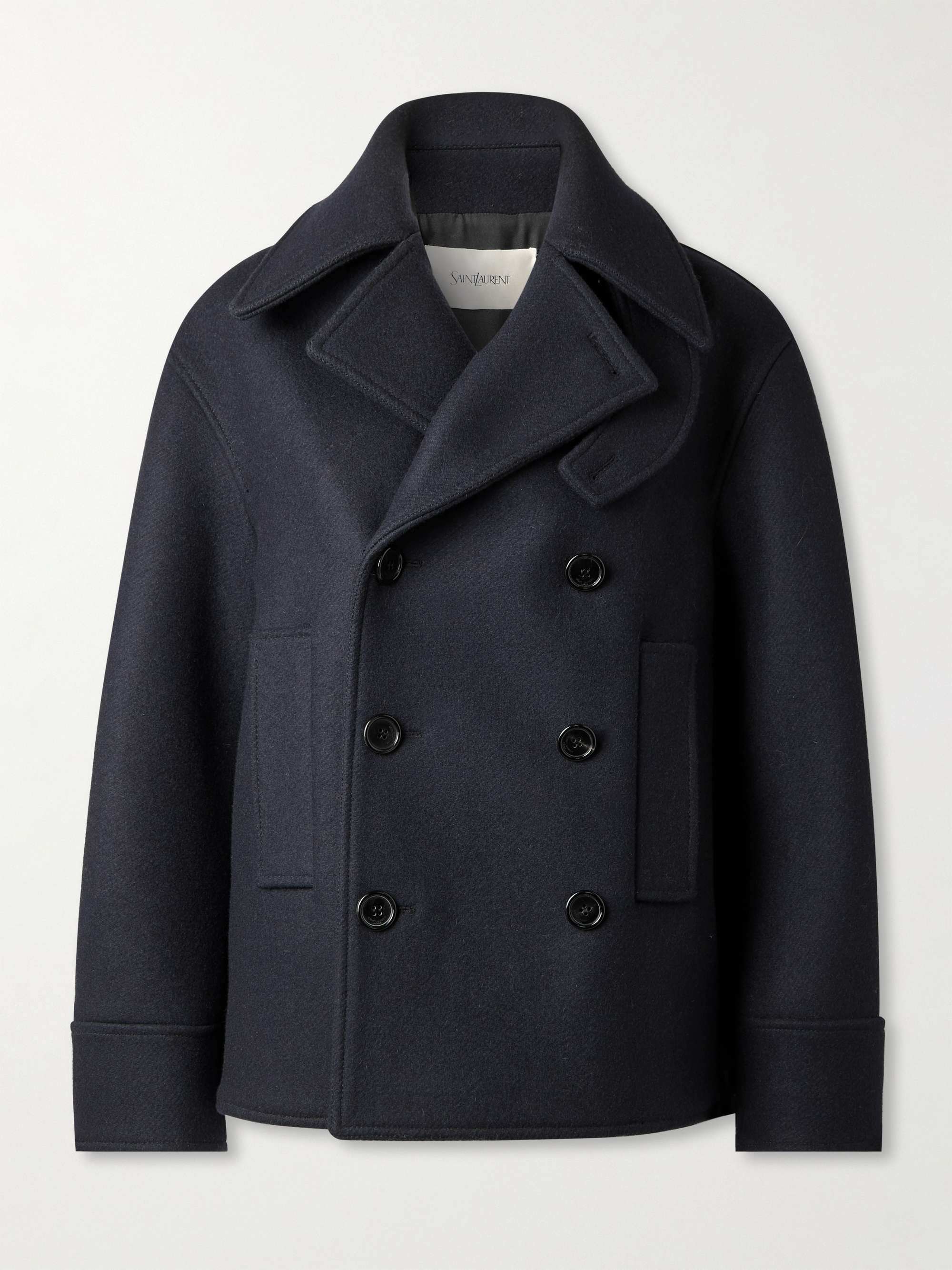 Oversized double-breasted wool-twill coat view