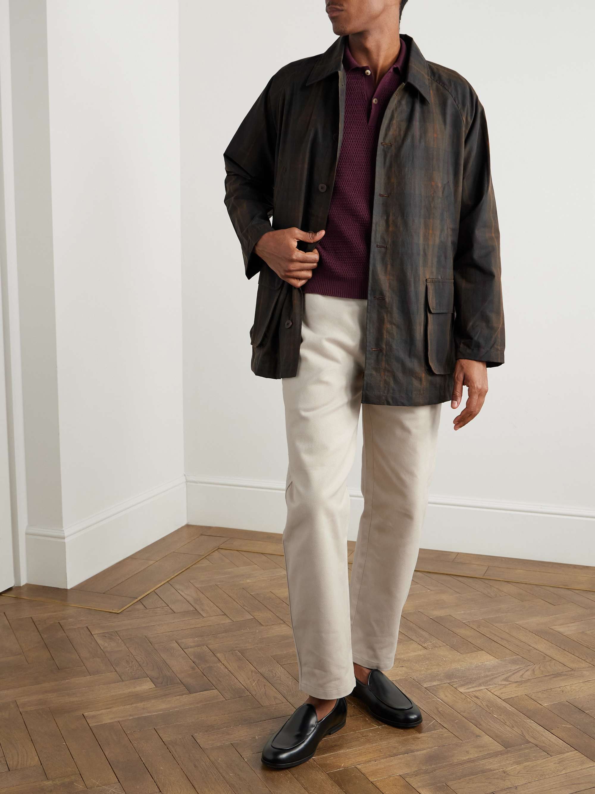 Forest Checked Waxed Cotton-Canvas Jacket view