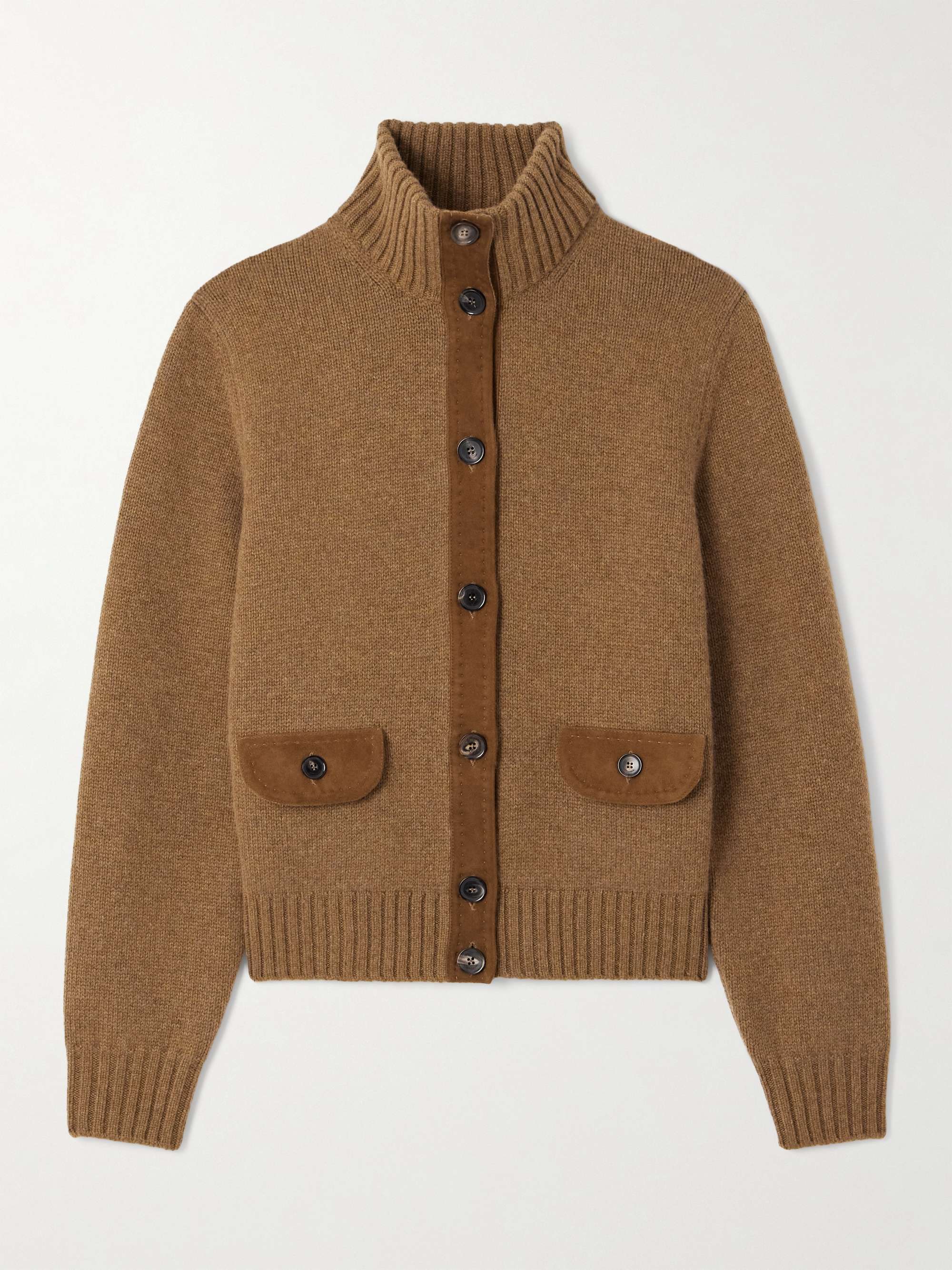 Parksville suede-trimmed cashmere cardigan view