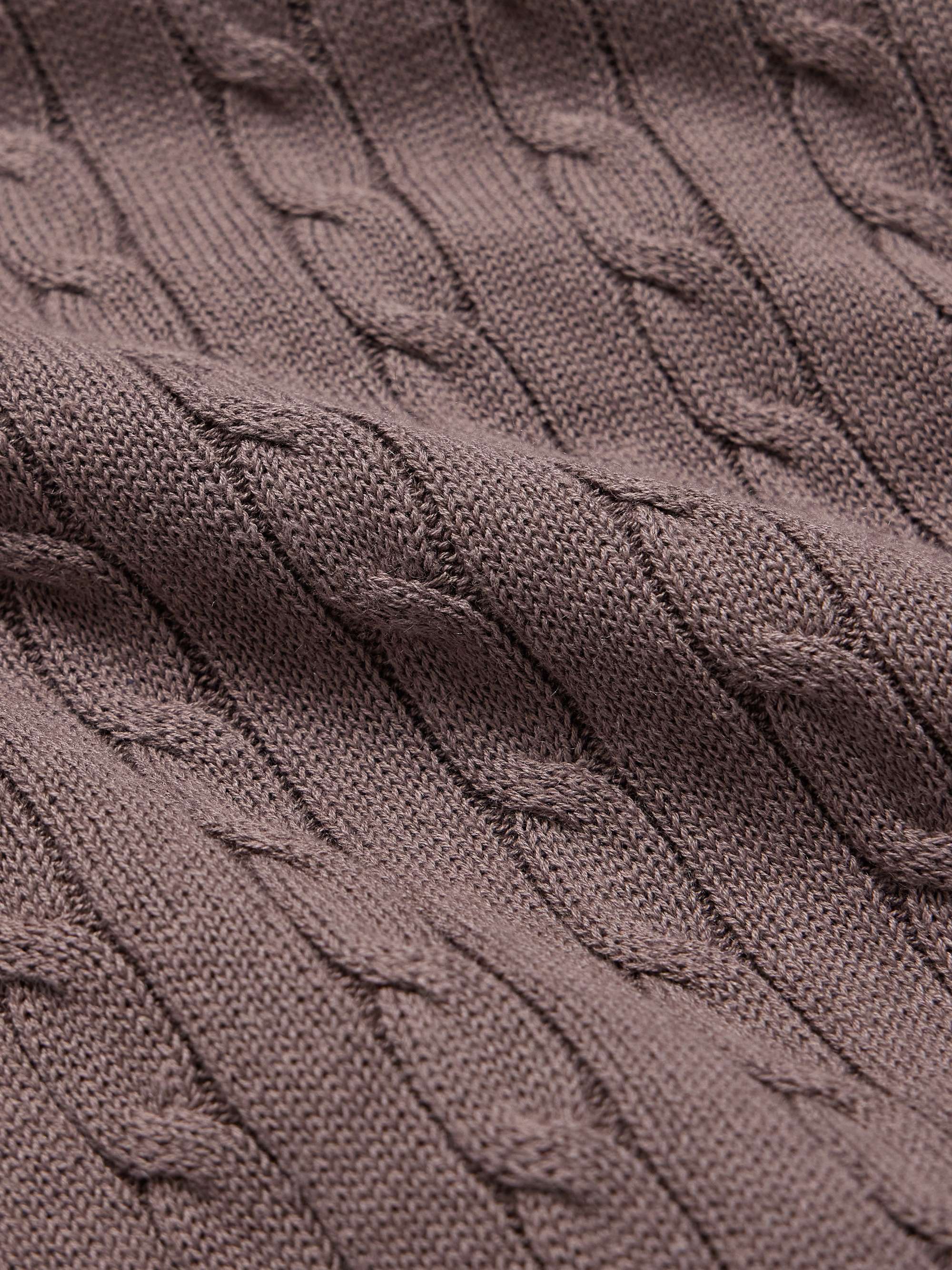 Cable-Knit Linen and Cotton-Blend Polo Shirt view
