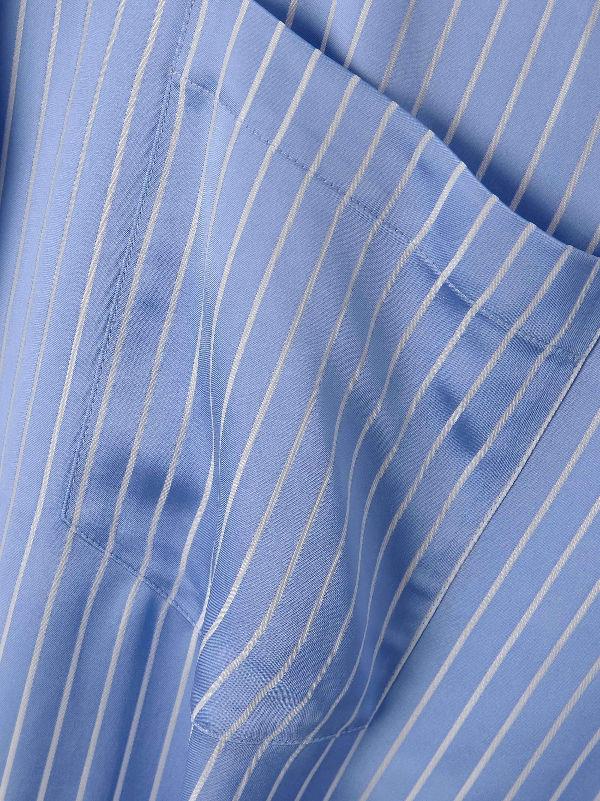 Oversized pussy-bow pinstriped satin shirt view