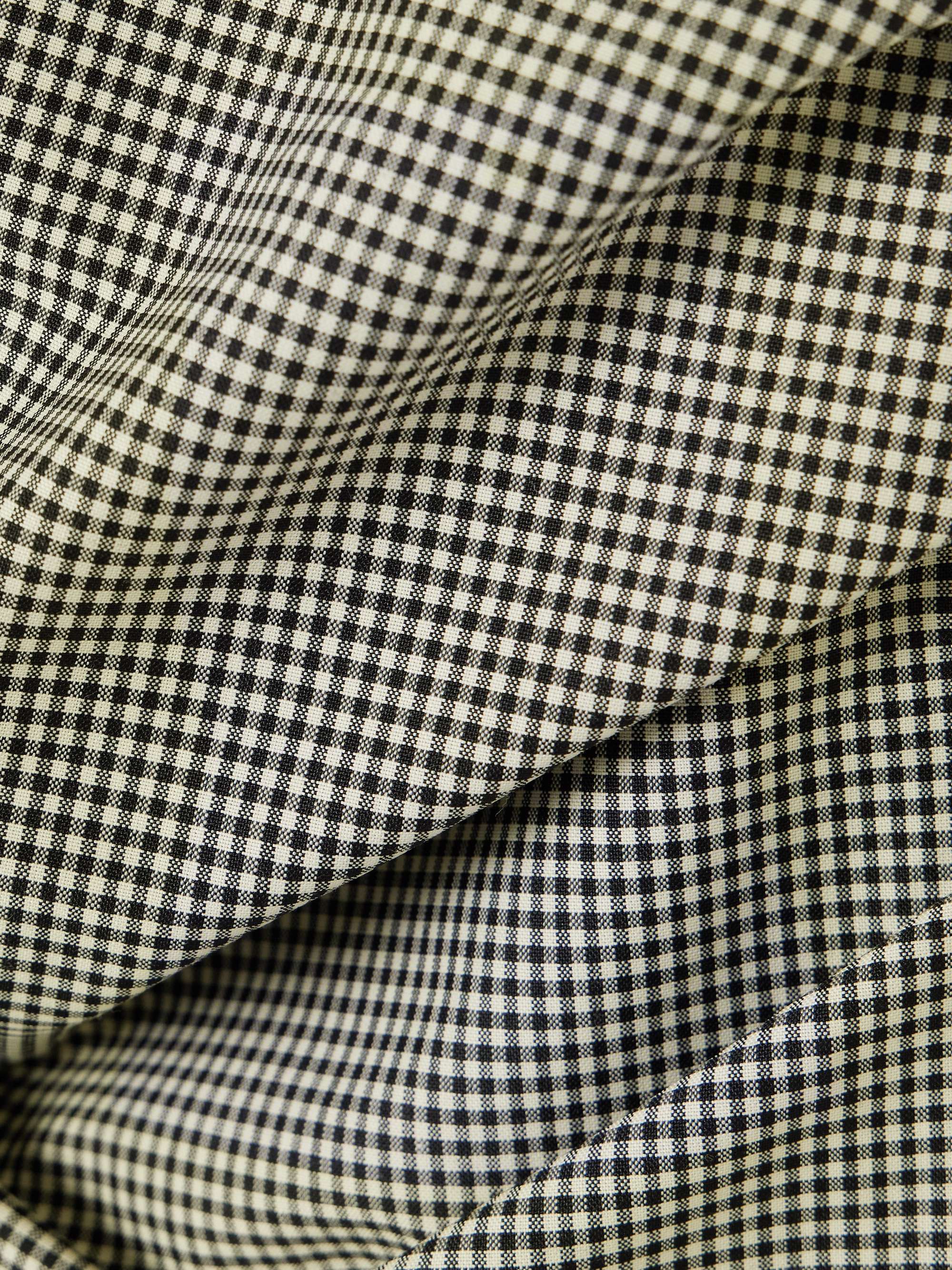 Gathered gingham wool-blend top view