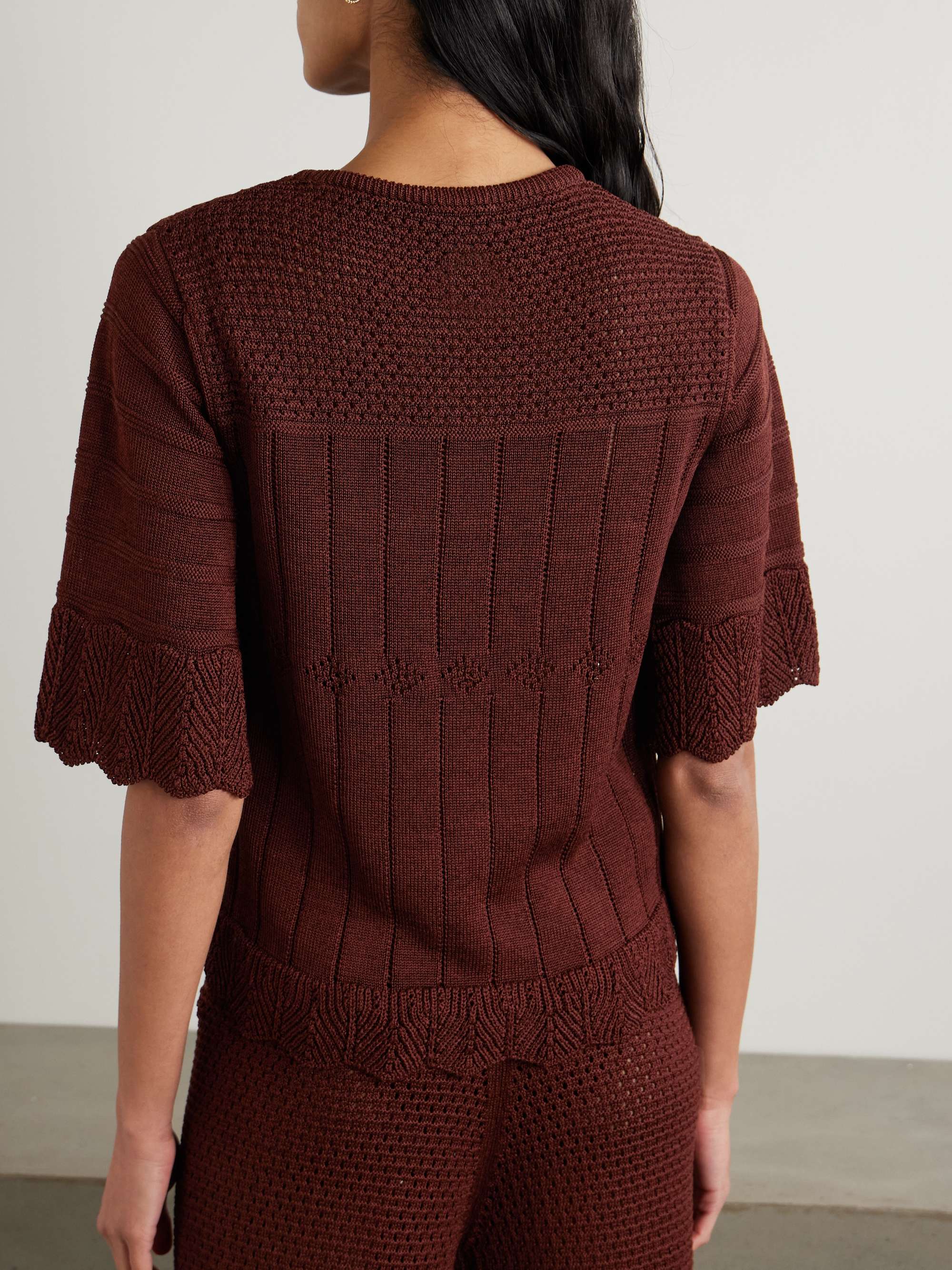 Chimère Reverie open-knit cotton-blend top view