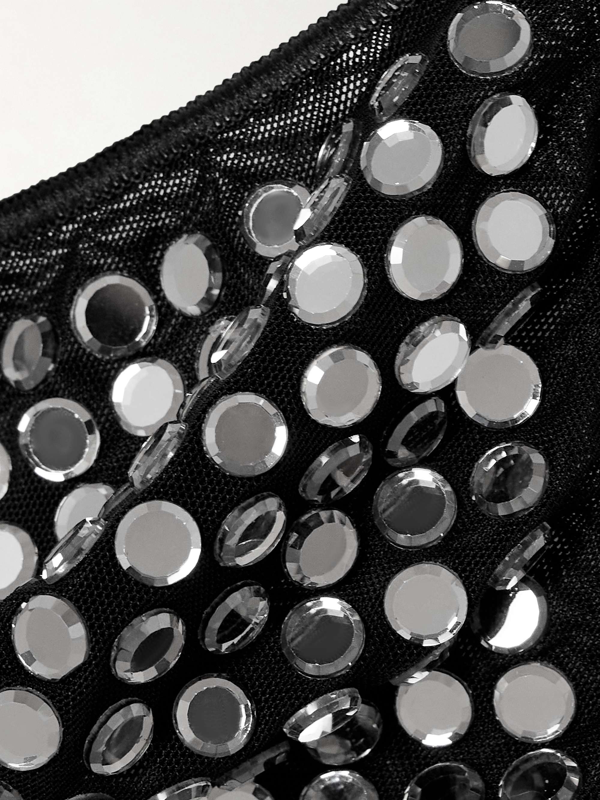 Crystal-embellished stretch-tulle bra view