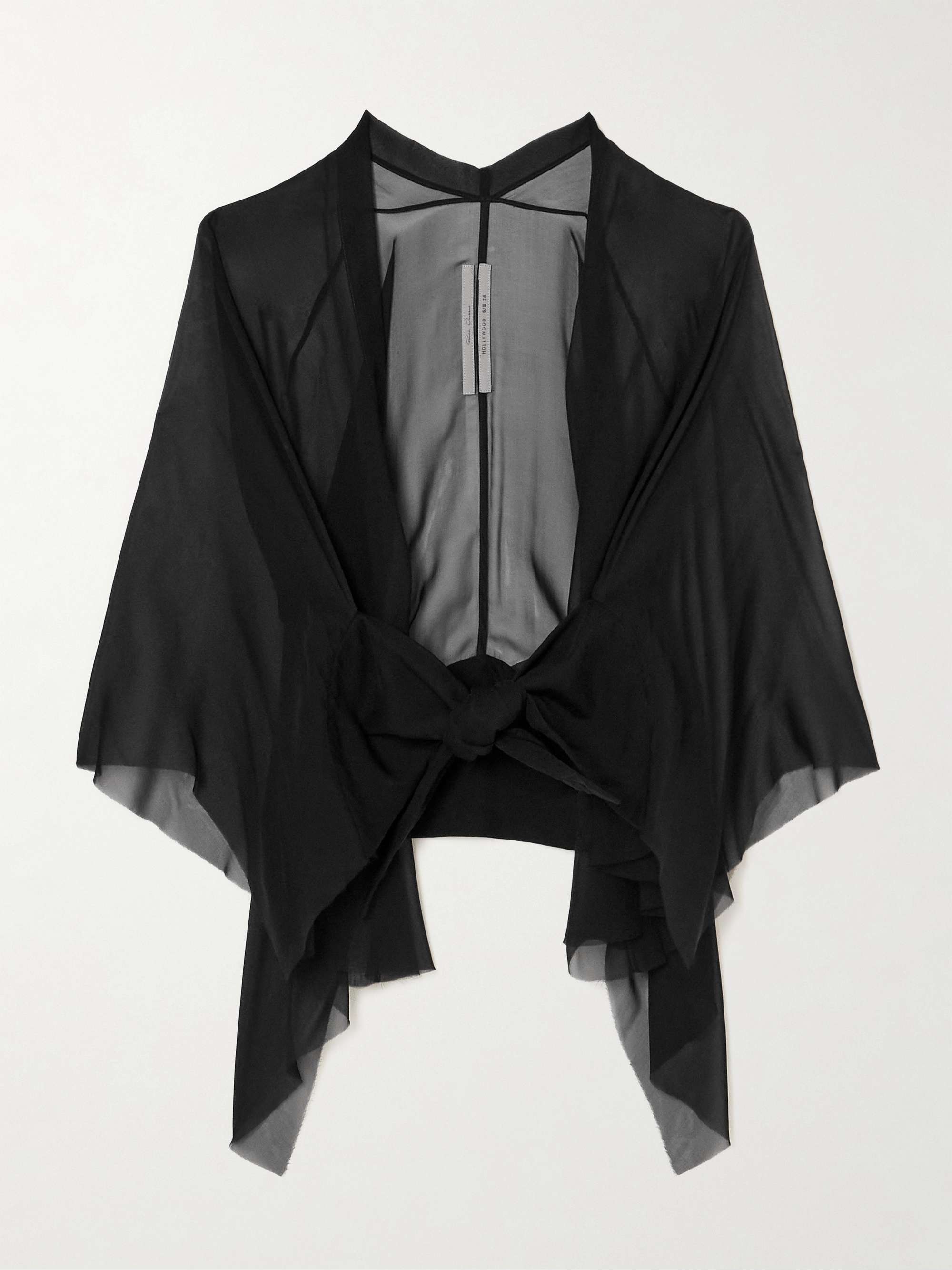 Asymmetric silk-chiffon jacket view