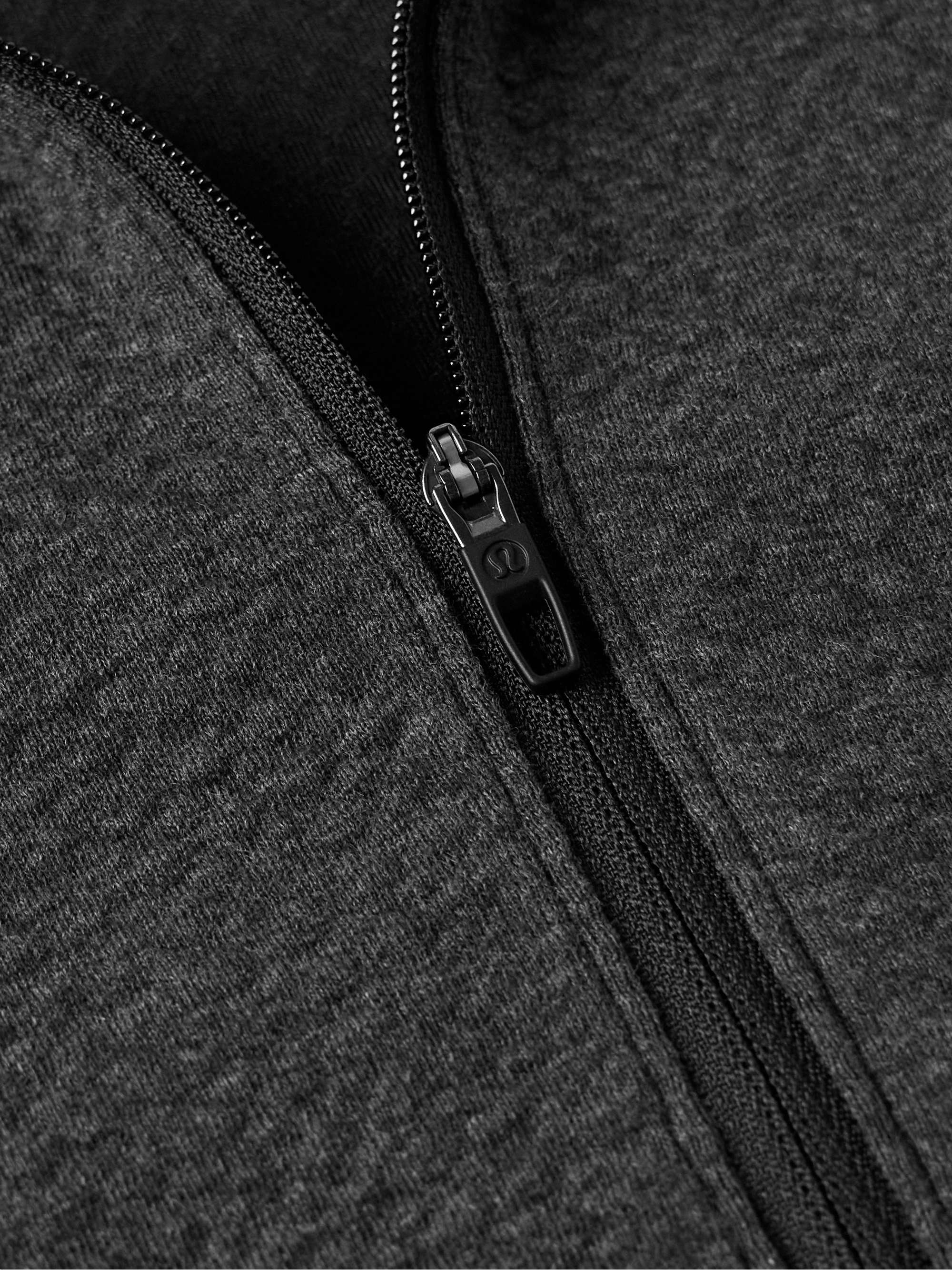 Textured Cotton-Blend Jersey Half-Zip Sweater view