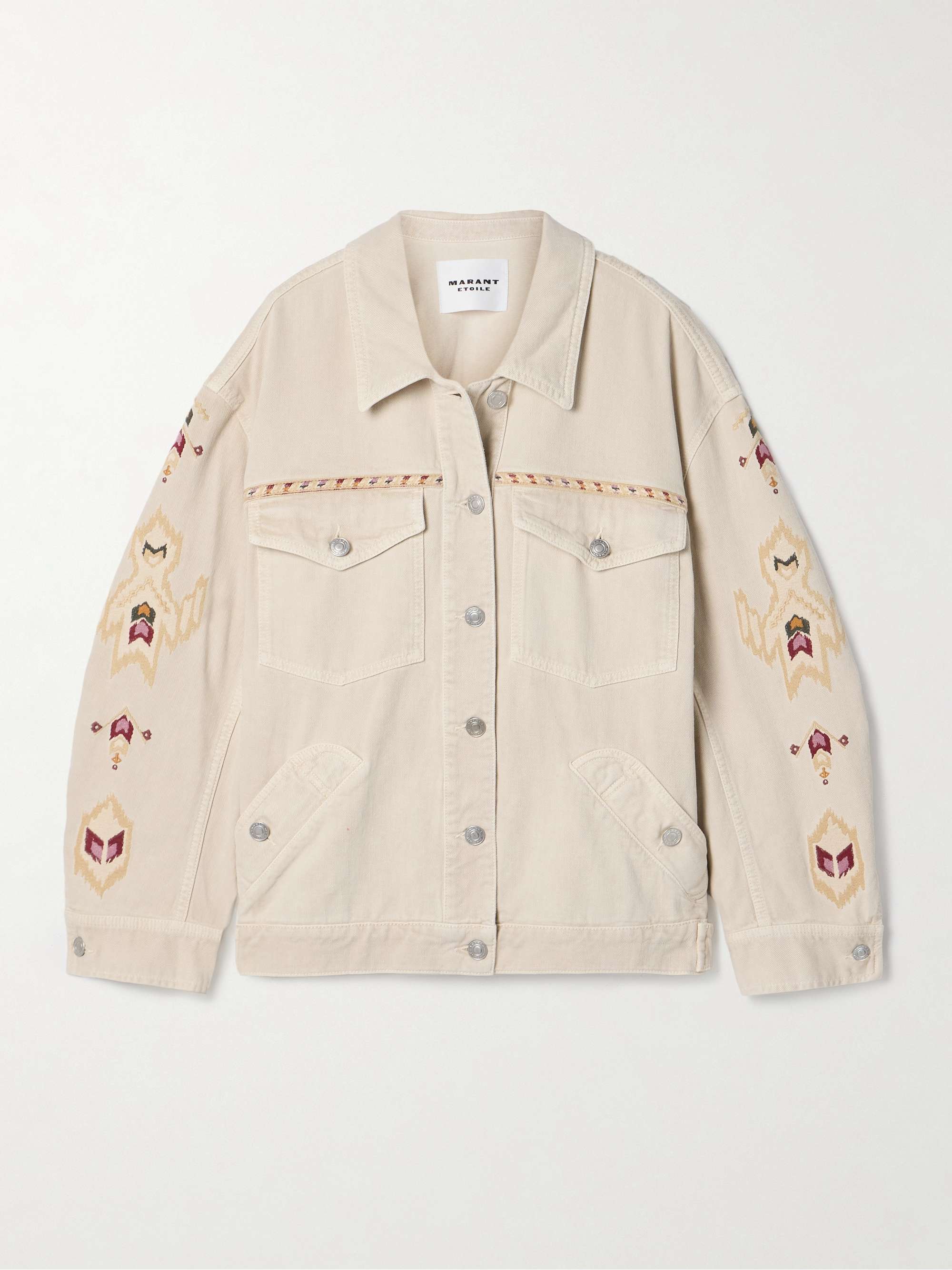 Manona embroidered organic denim jacket view