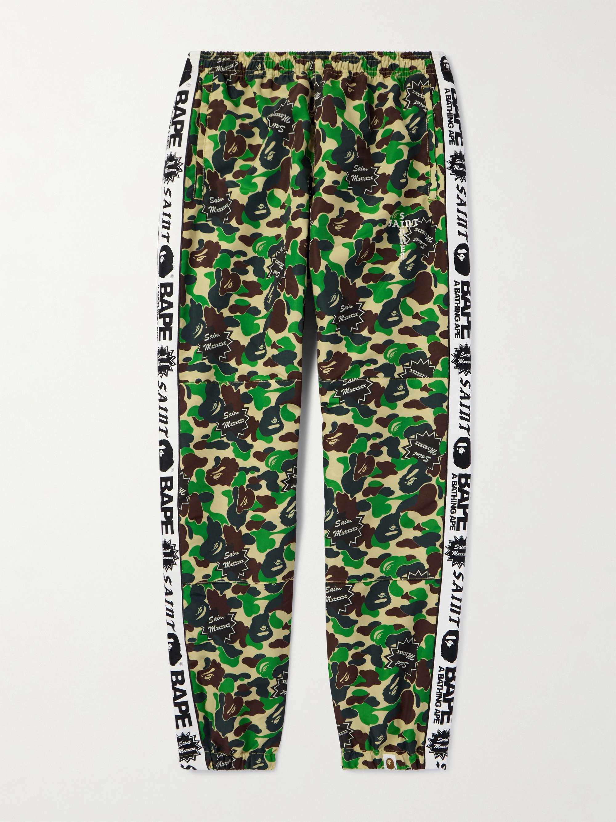 + BAPE® Straight-Leg Webbing-Trimmed Camouflage-Print Shell Trousers view
