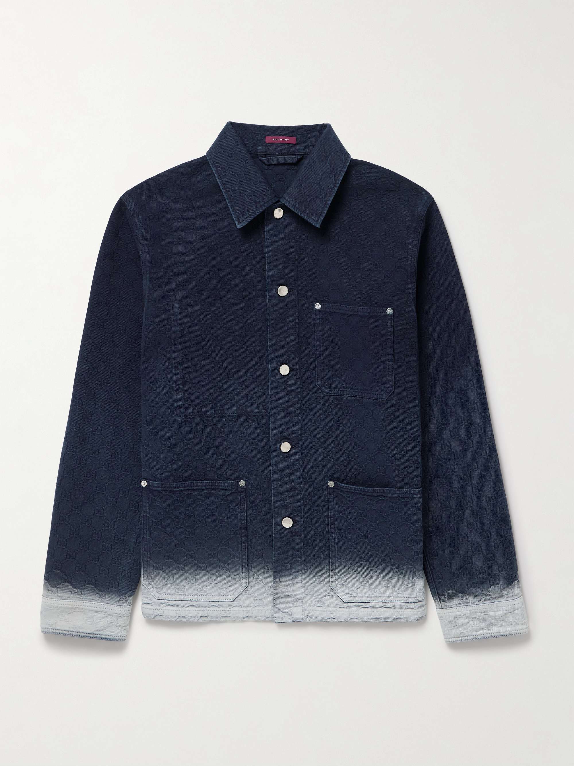 Dégradé Logo-Jacquard Denim Jacket view