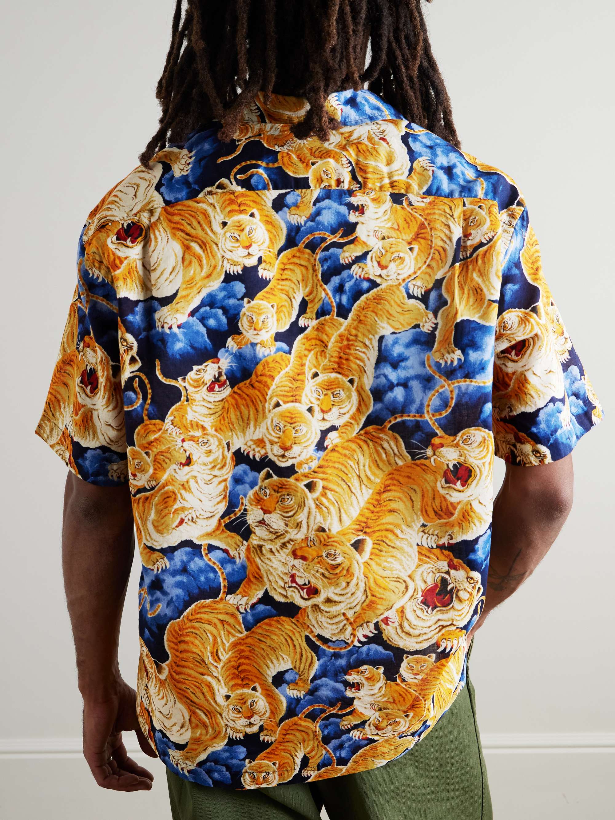 Camp-Collar Printed Cotton Shirt view