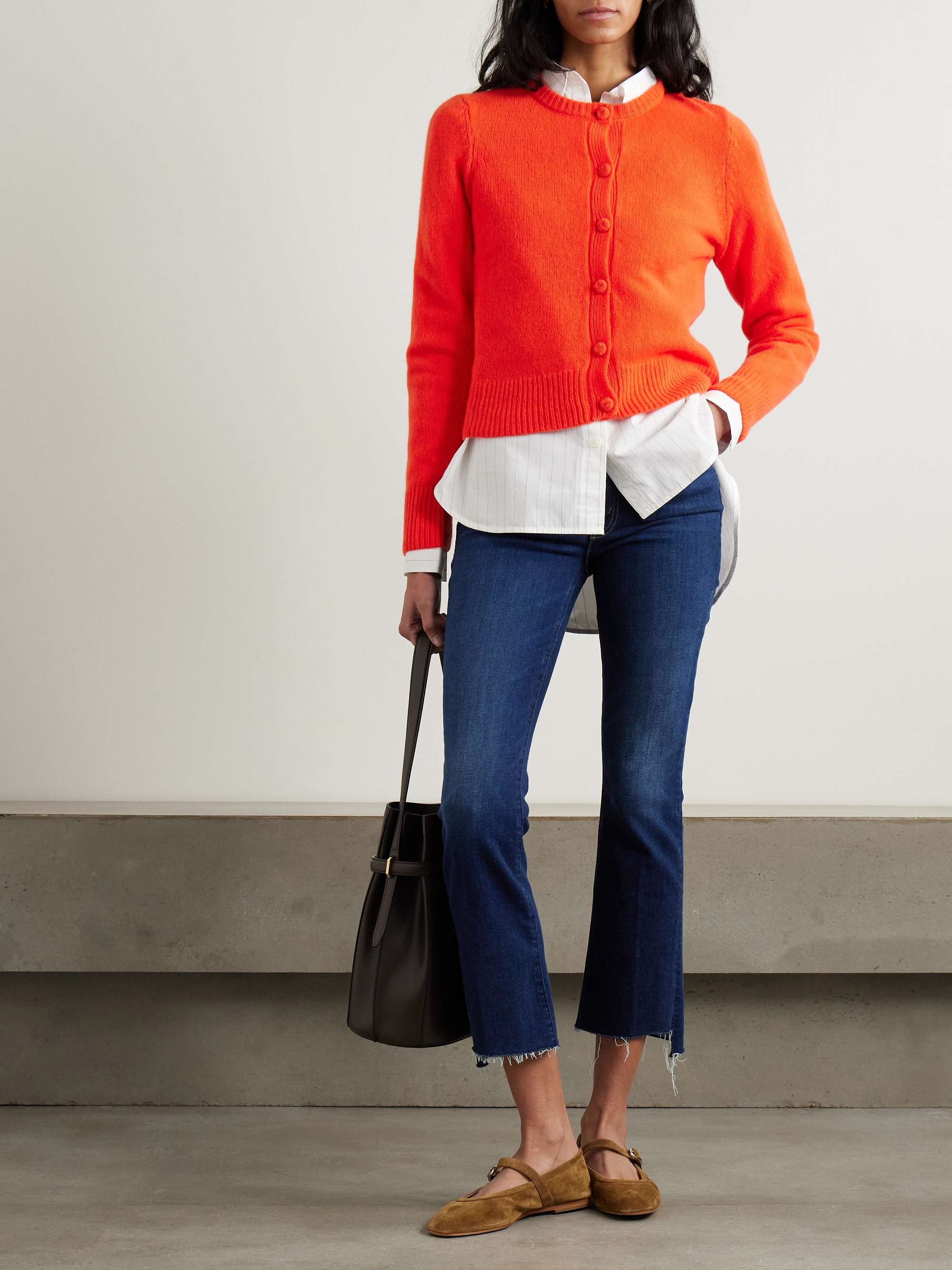 The Insider Crop Step Fray high-rise bootcut jeans view