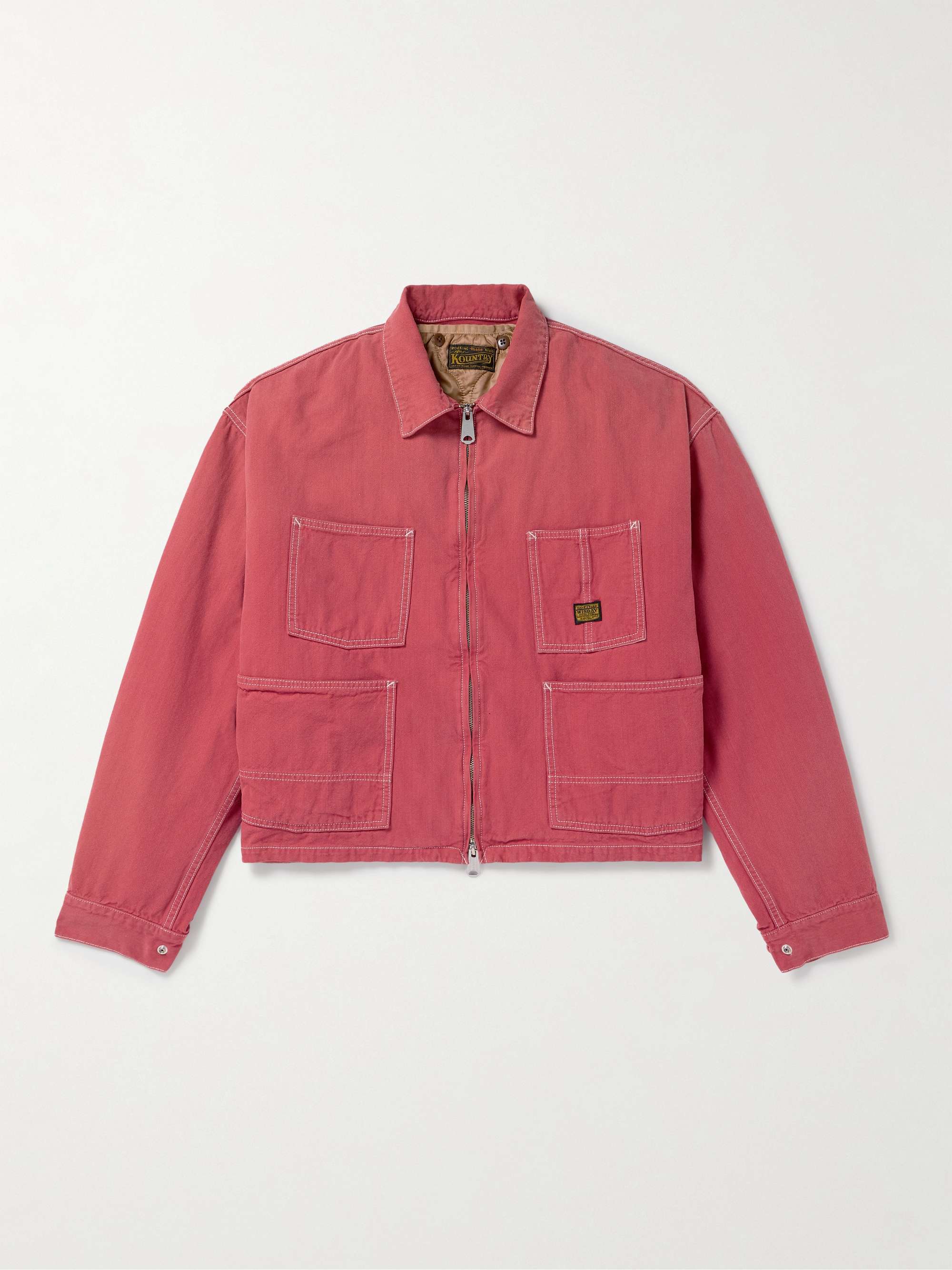 Logo-Appliquéd Garment-Dyed Canvas Bomber Jacket view