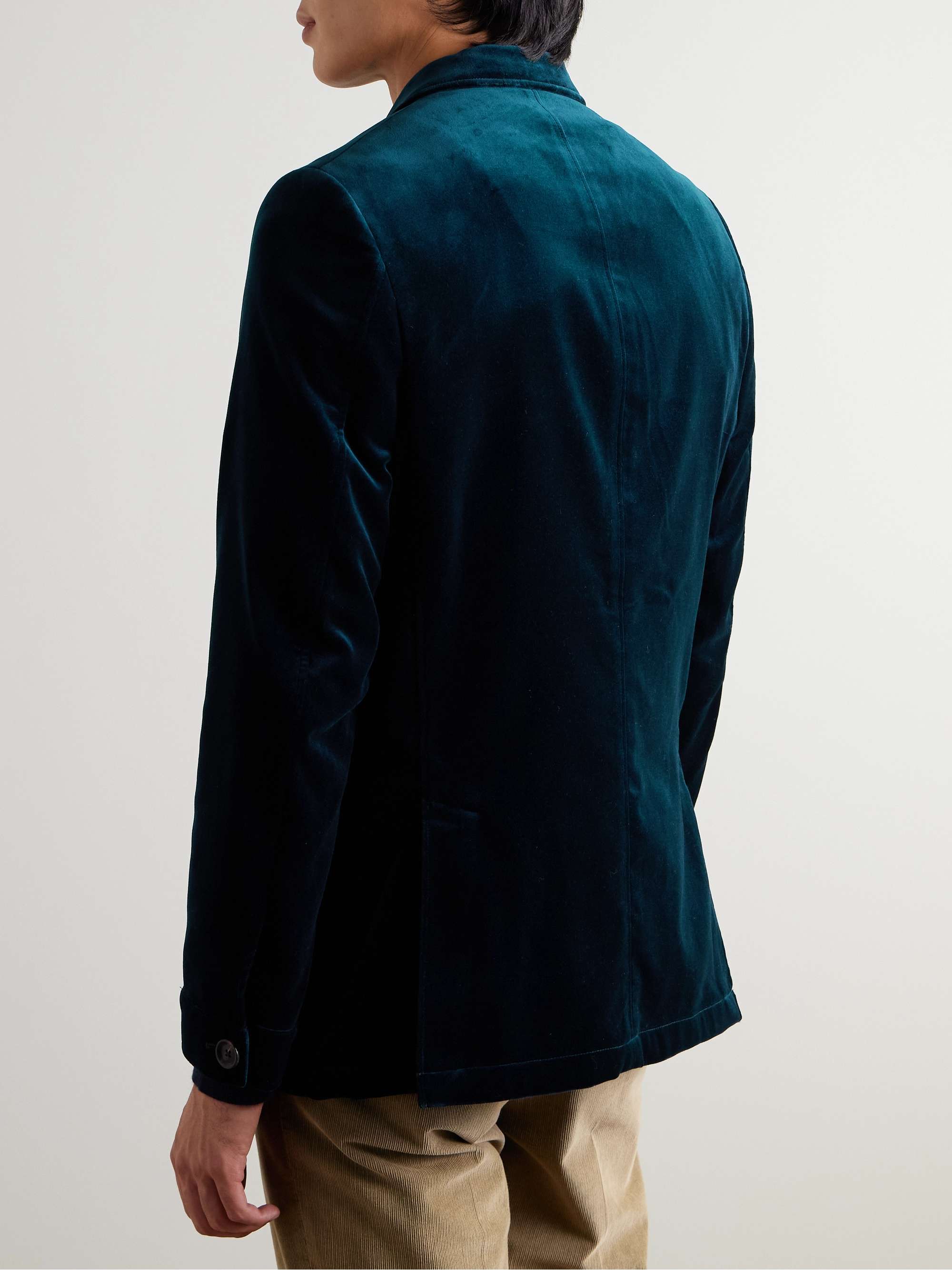 Double-Breasted Cotton-Velvet Blazer view