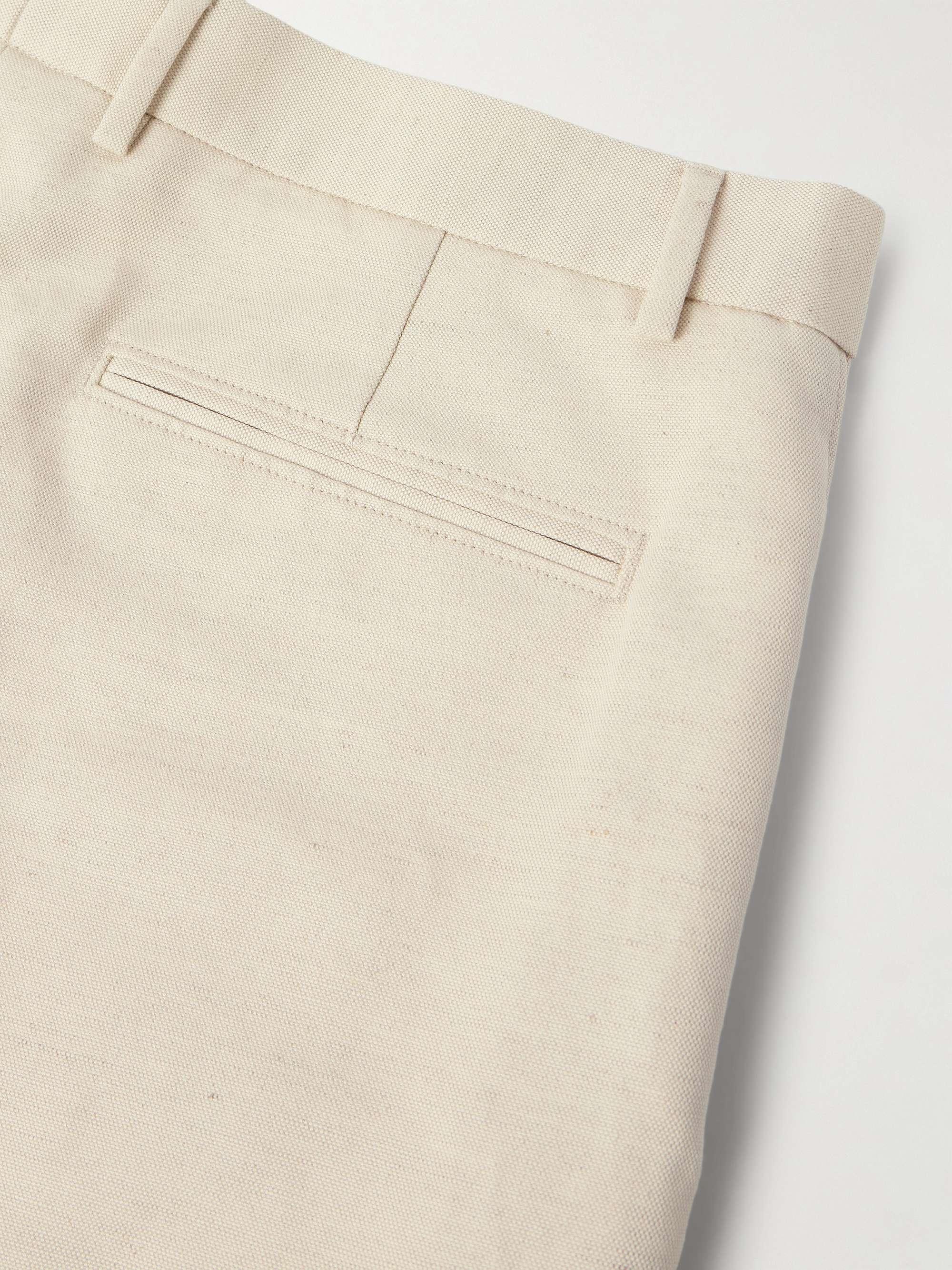 Cedric Tapered Cotton and Linen-Blend Canvas Trousers view