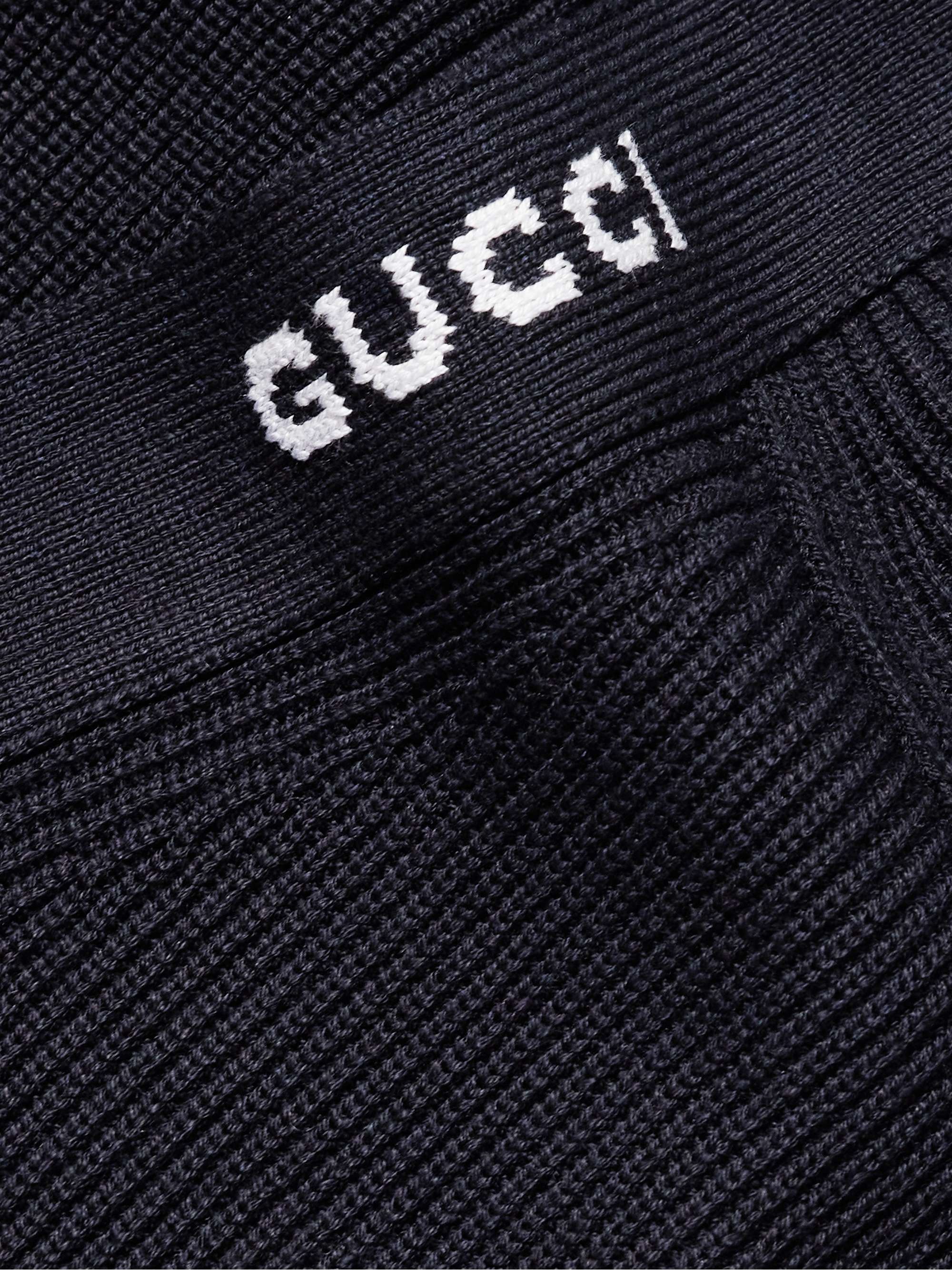 Logo-Jacquard Ribbed Silk and Cotton-Blend Cardigan view