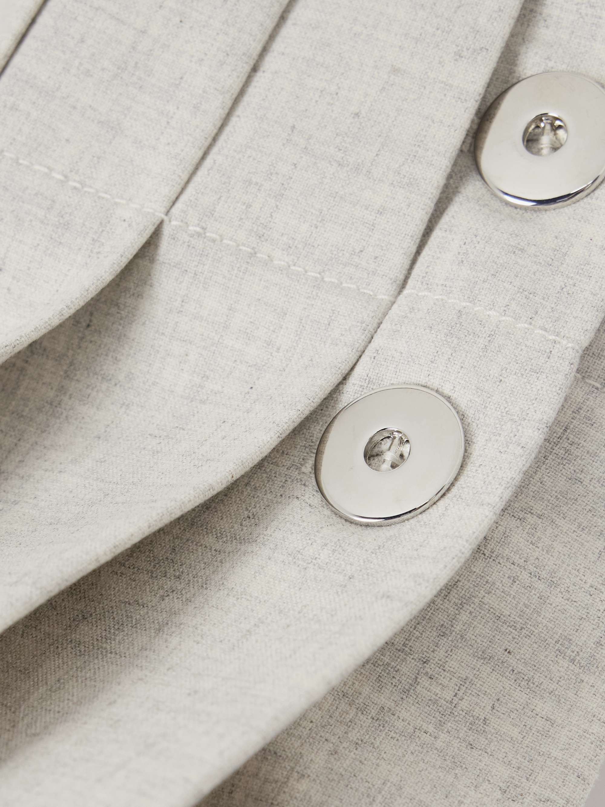 Pleated cotton and linen-blend mini skirt view