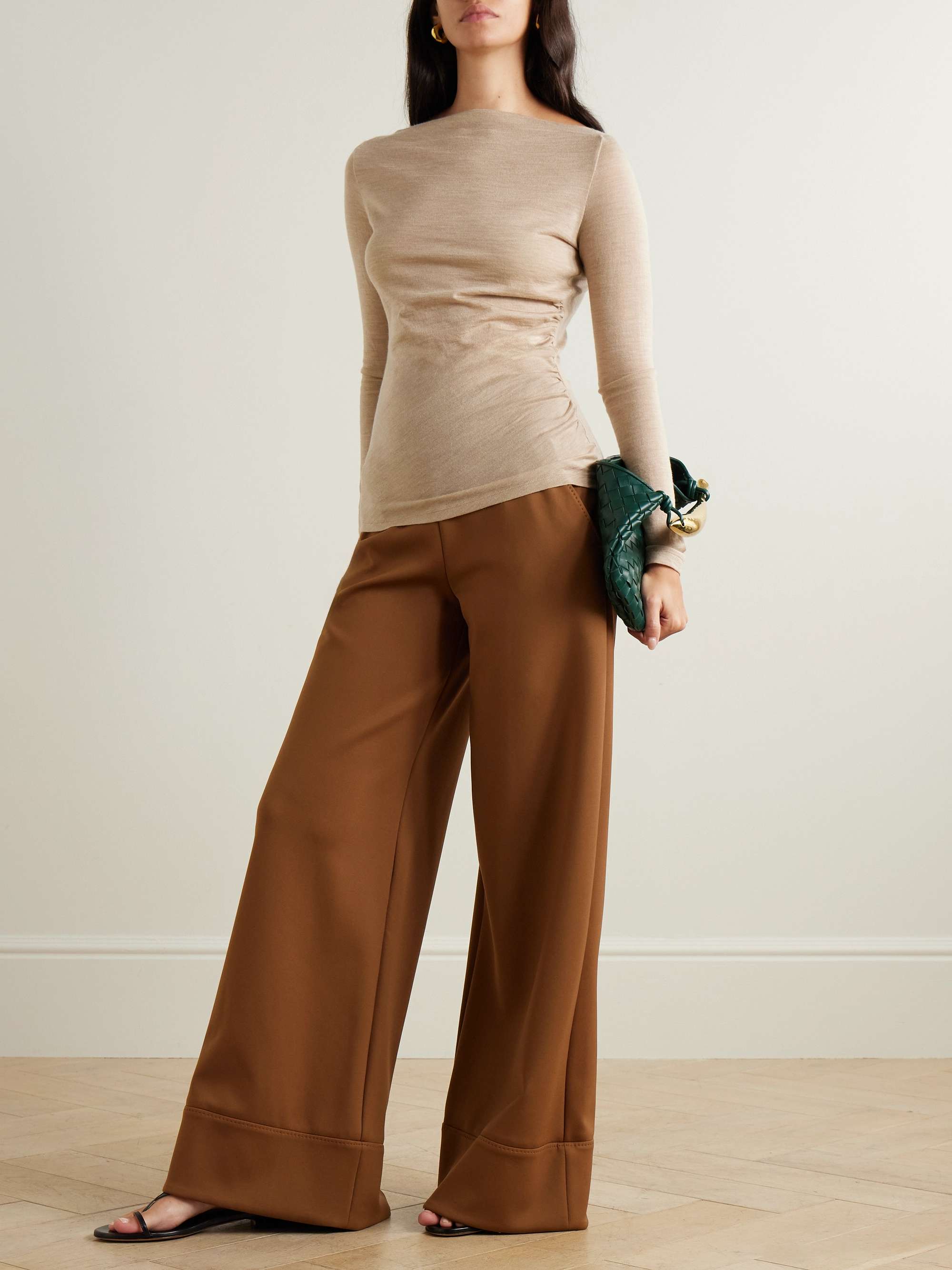 Novella ruched cashmere-blend top view