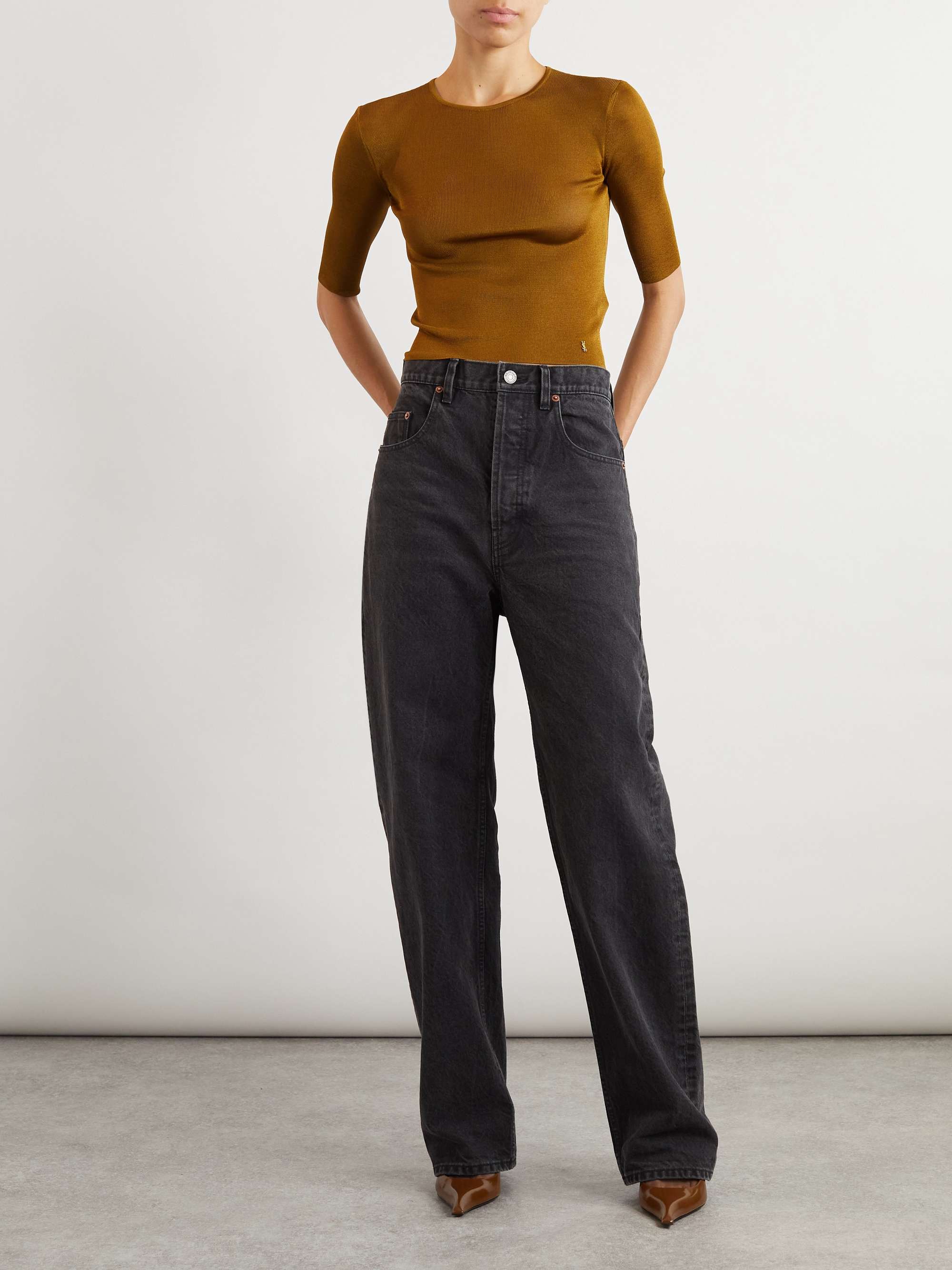 High-rise tapered jeans view
